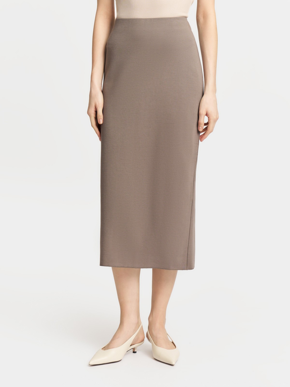 Трикотажная юбка-карандаш на резинке