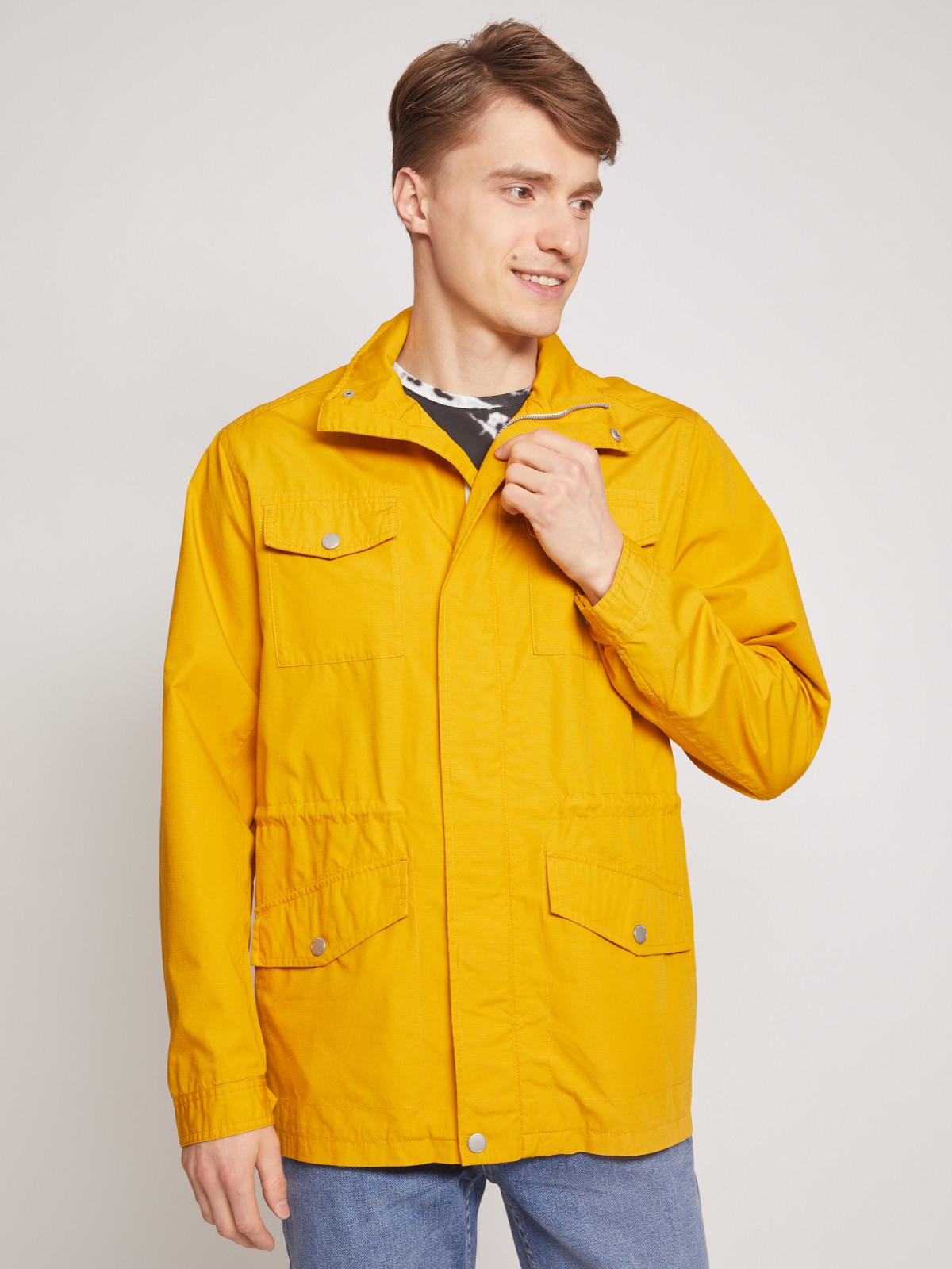 Куртка-ветровка zolla 01121560L164, цвет желтый, размер M - фото 2