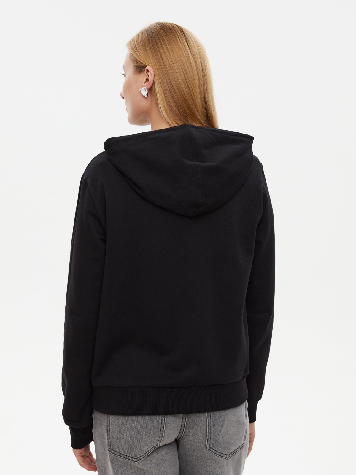 Утеплённый худи из хлопка с начёсом и капюшоном