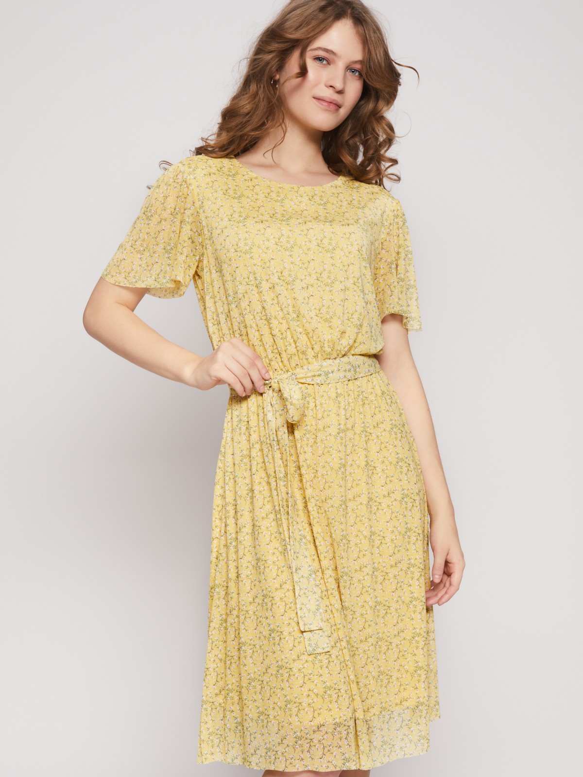 Платье кроеное zolla 223218159022, цвет светло-желтый, размер XS - фото 2