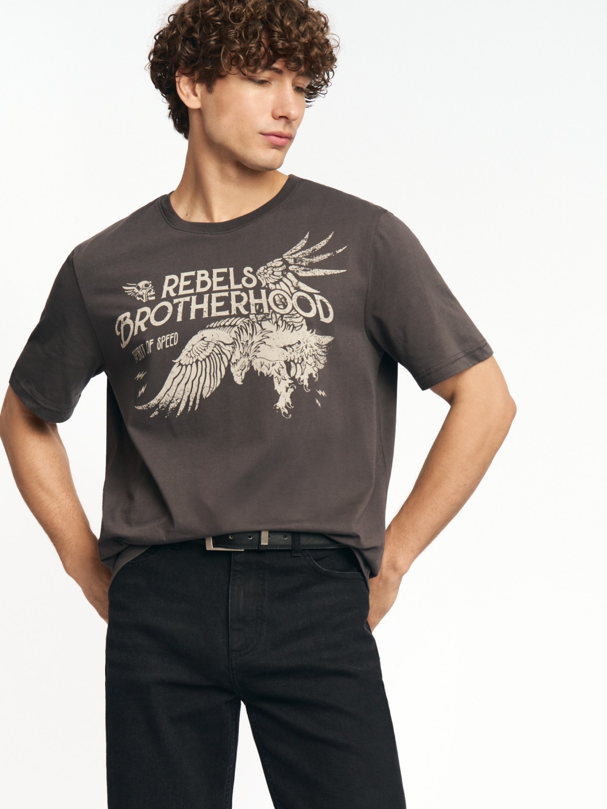 Футболка из хлопка с принтом