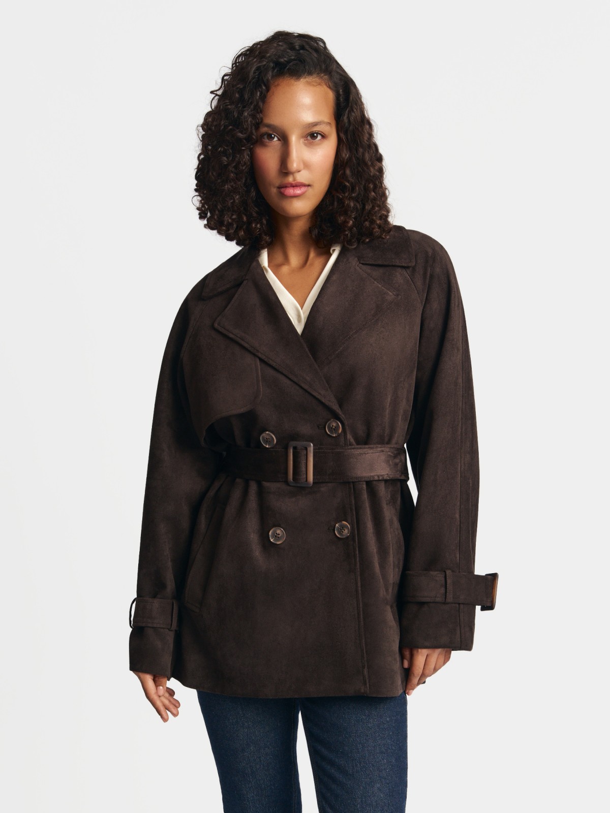 Тренч из экозамши