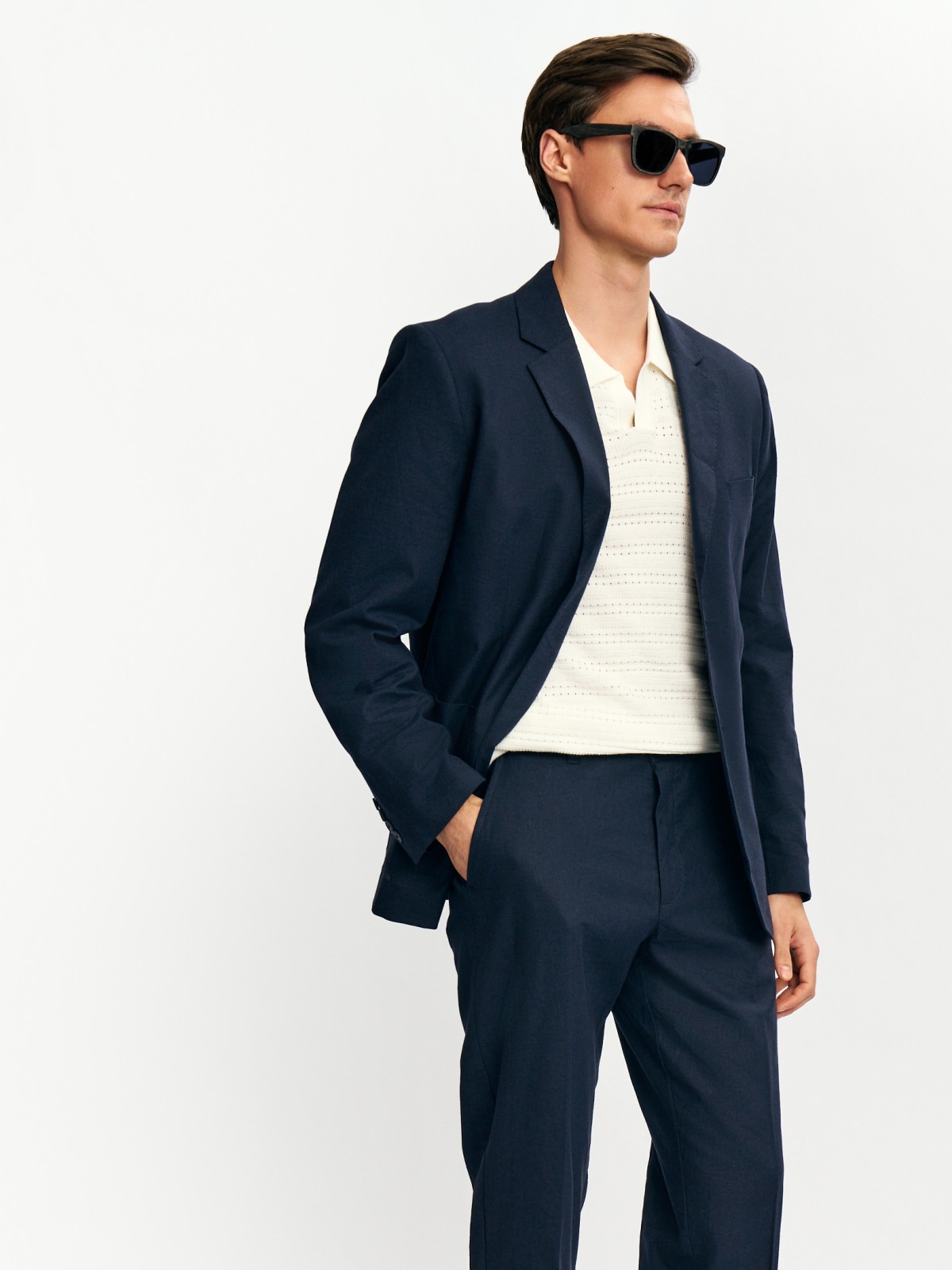 Льняной однобортный пиджак