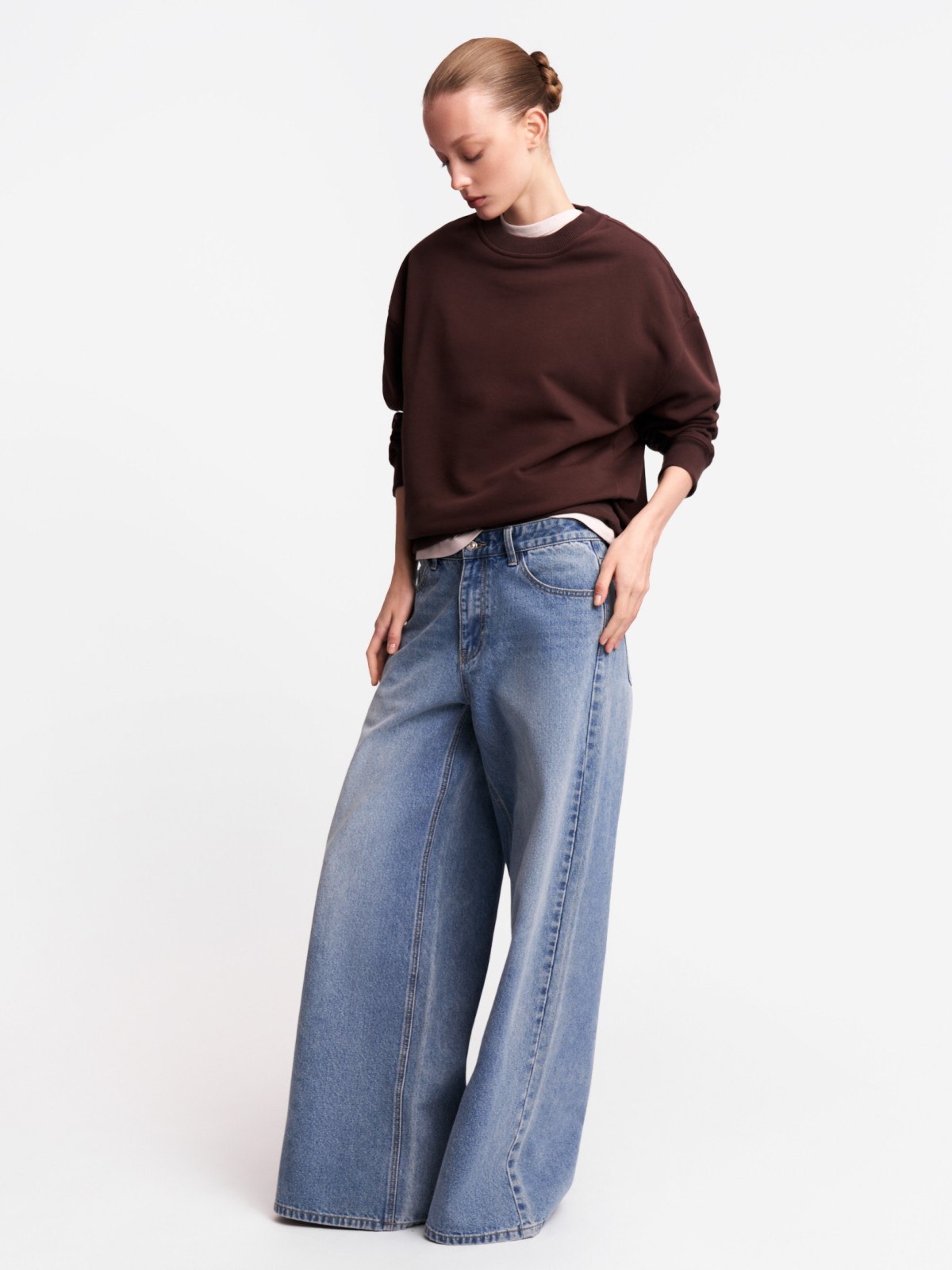 Однотонный трикотажный свитшот