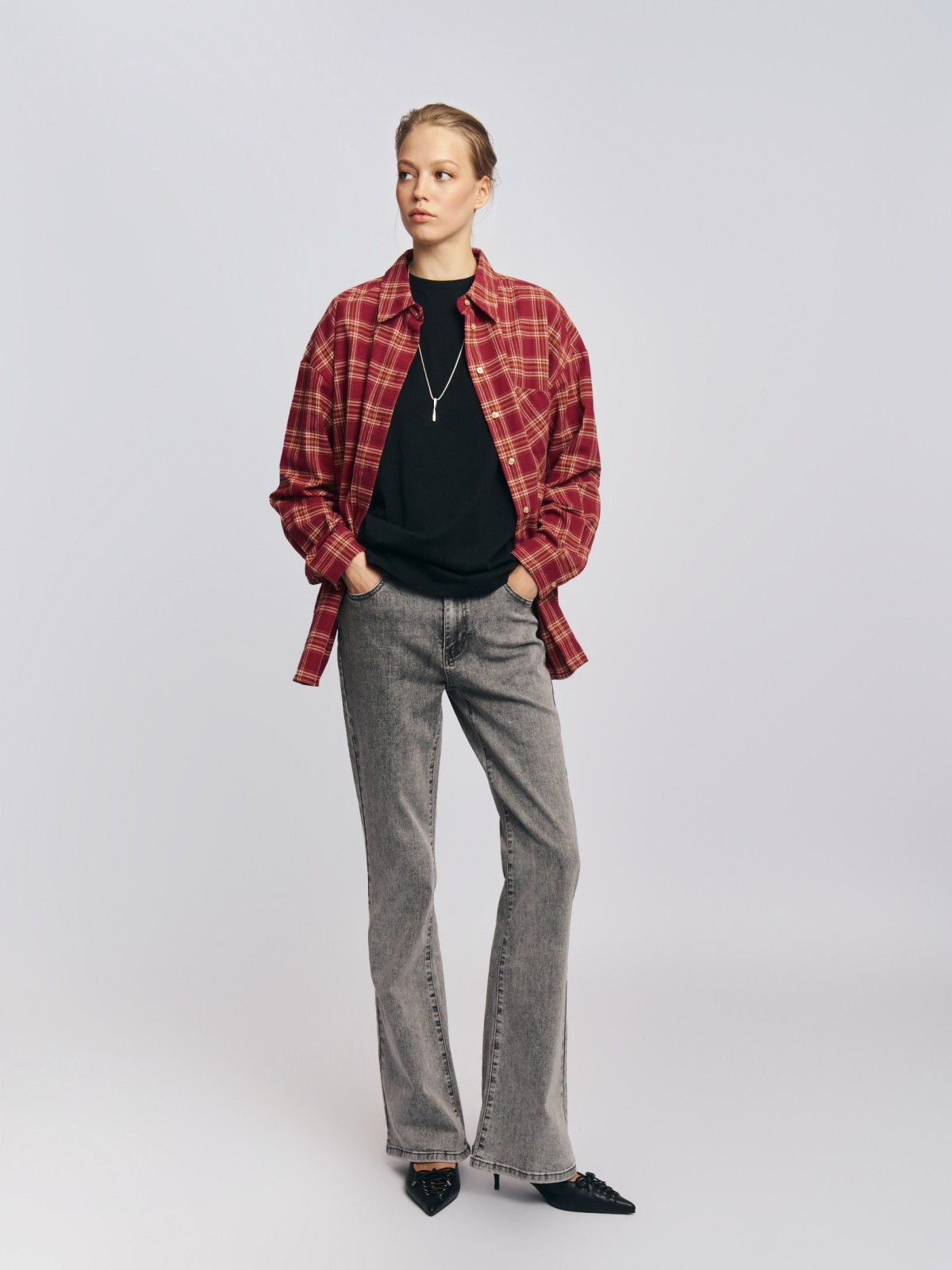 Фланелевая рубашка из хлопка в клетку