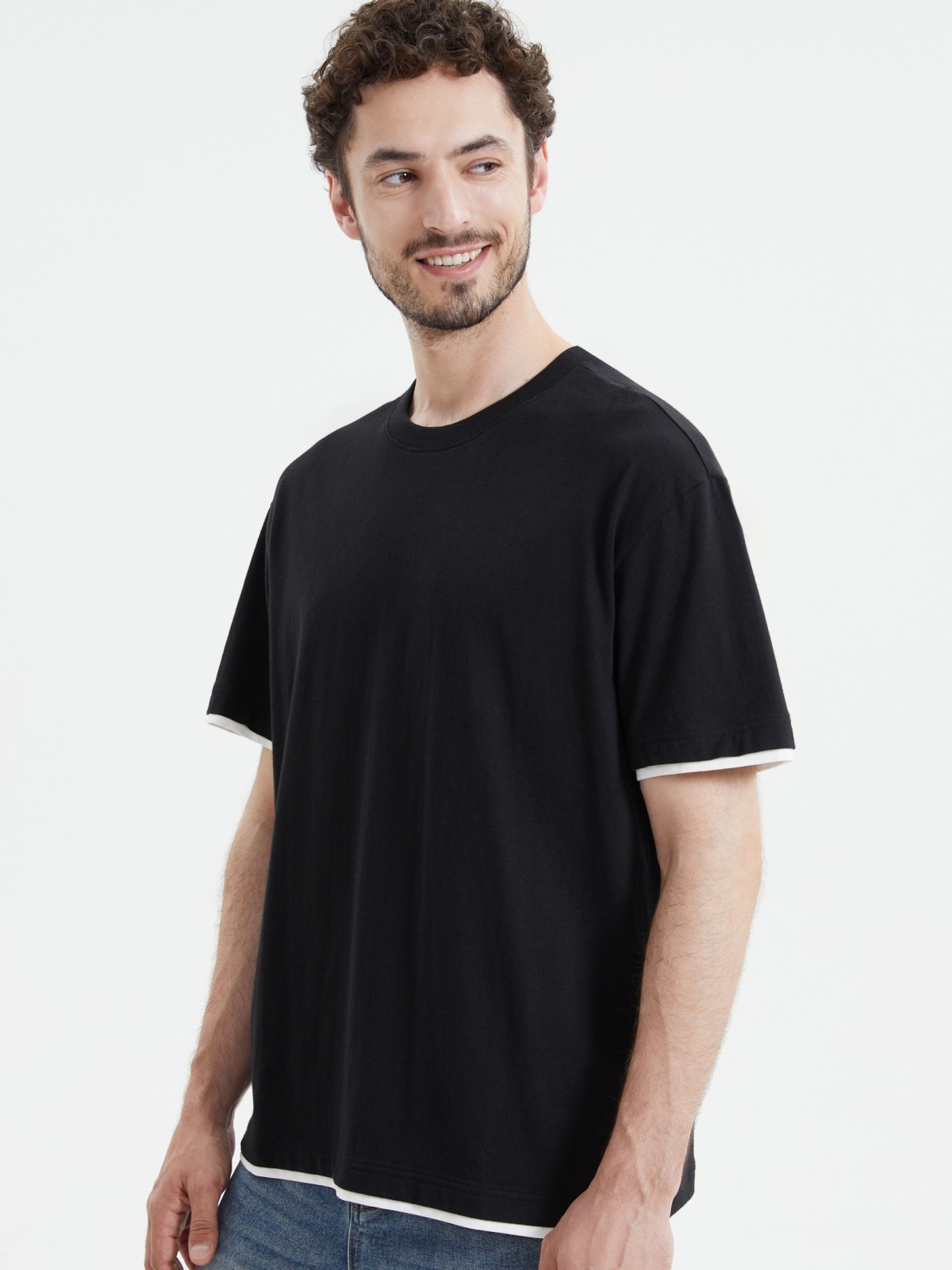 Футболка из хлопка с отделкой