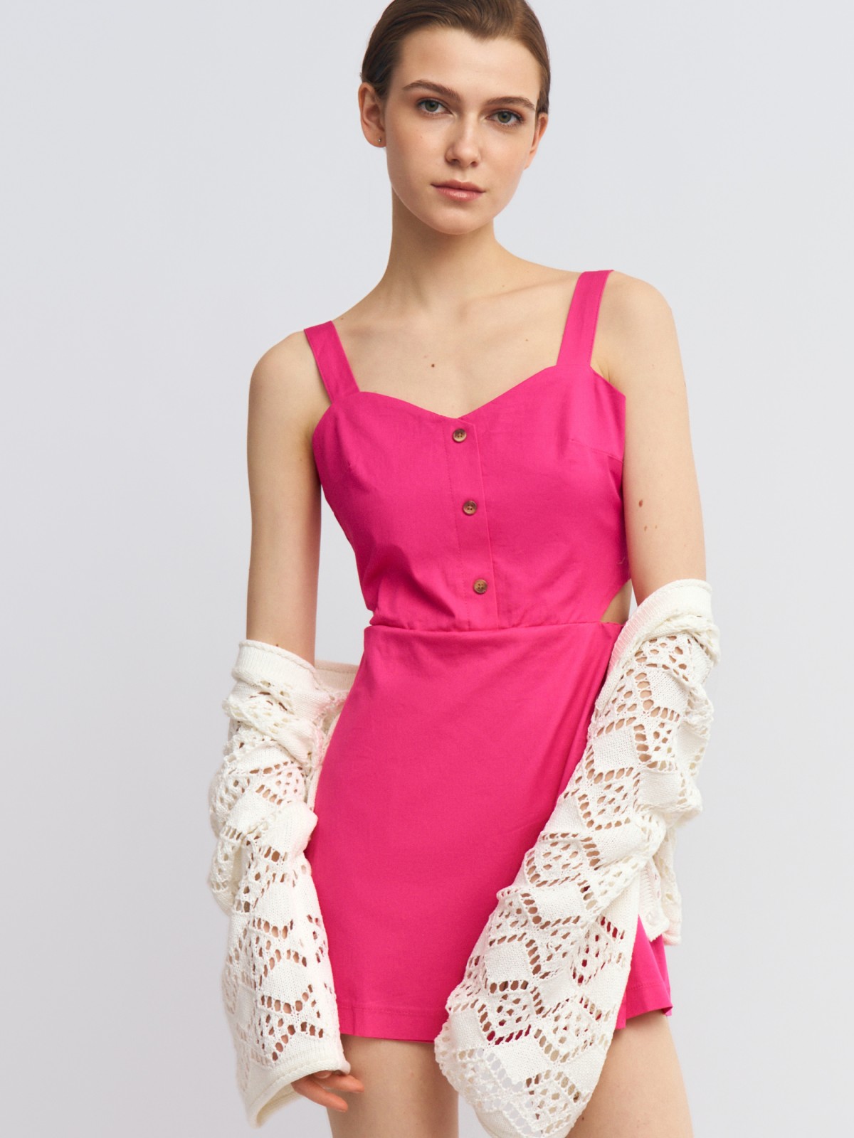 Комбинезон из хлопка с юбкой-шортами