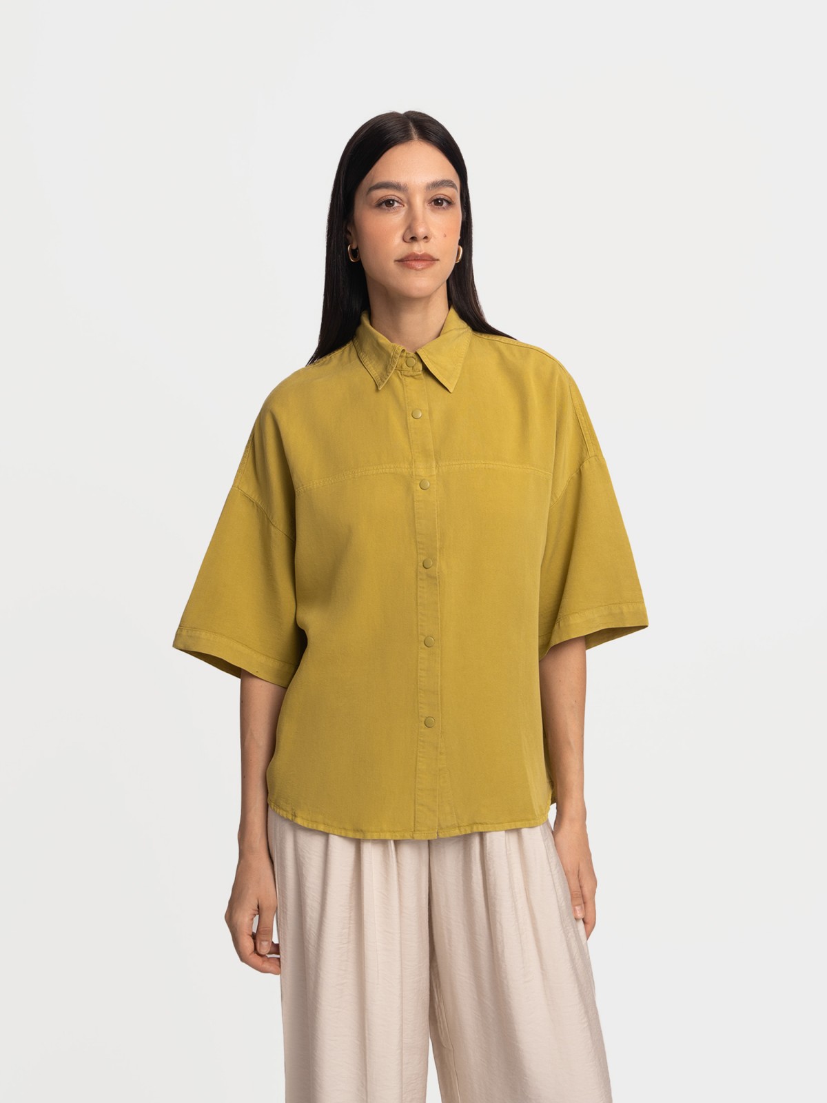 Рубашка оверсайз с коротким рукавом
