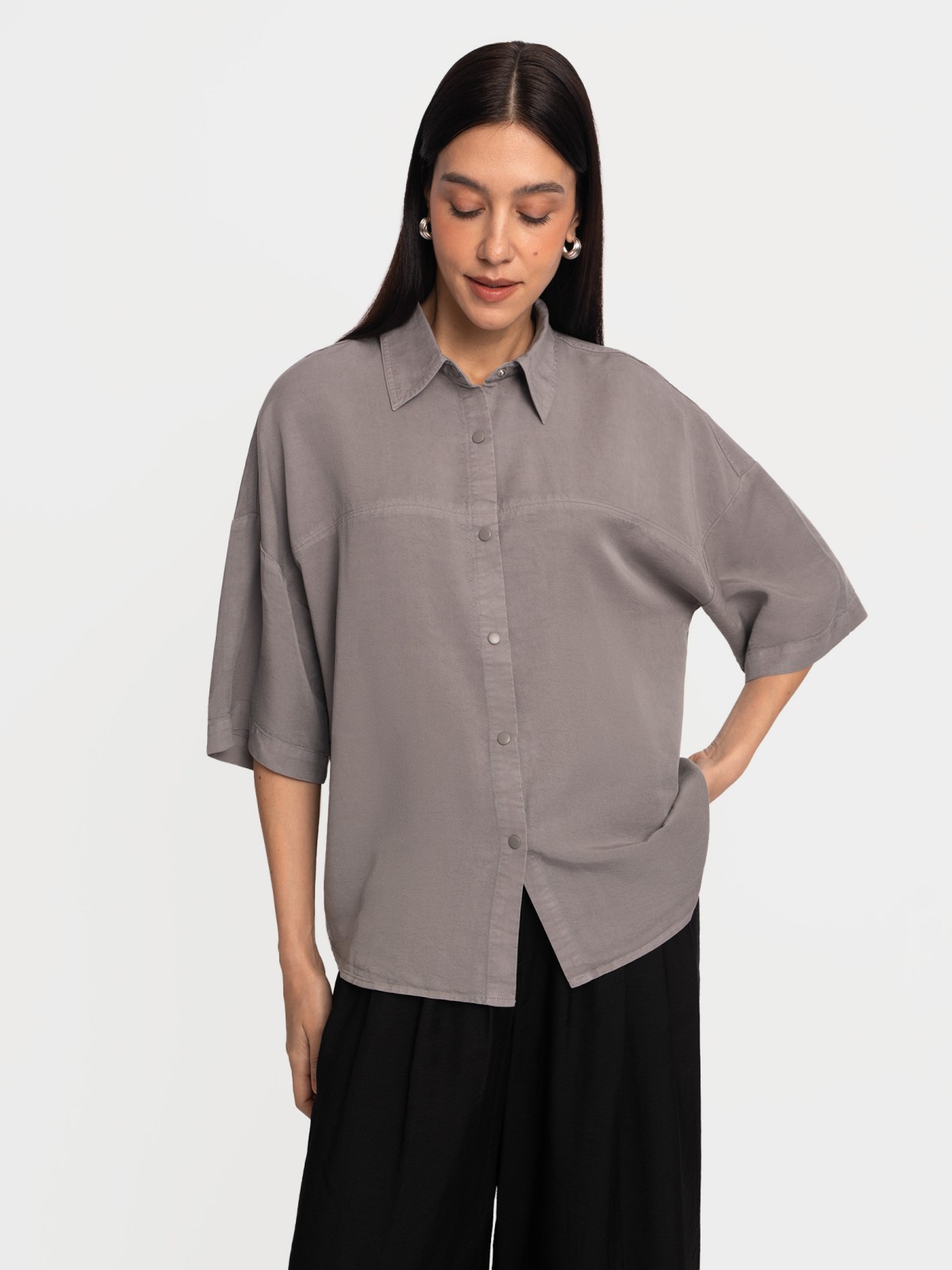 Рубашка оверсайз с коротким рукавом