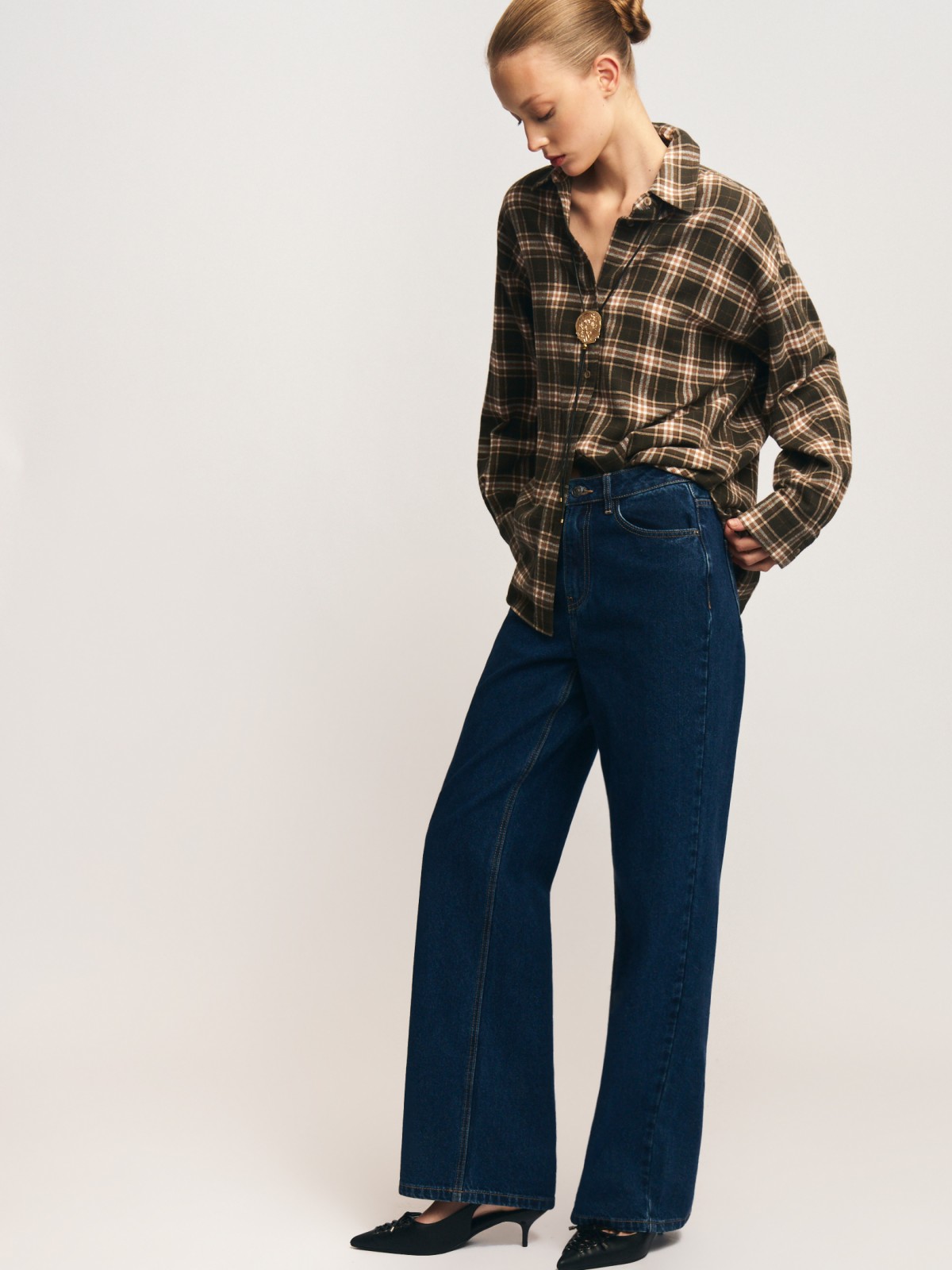 Фланелевая рубашка из хлопка в клетку