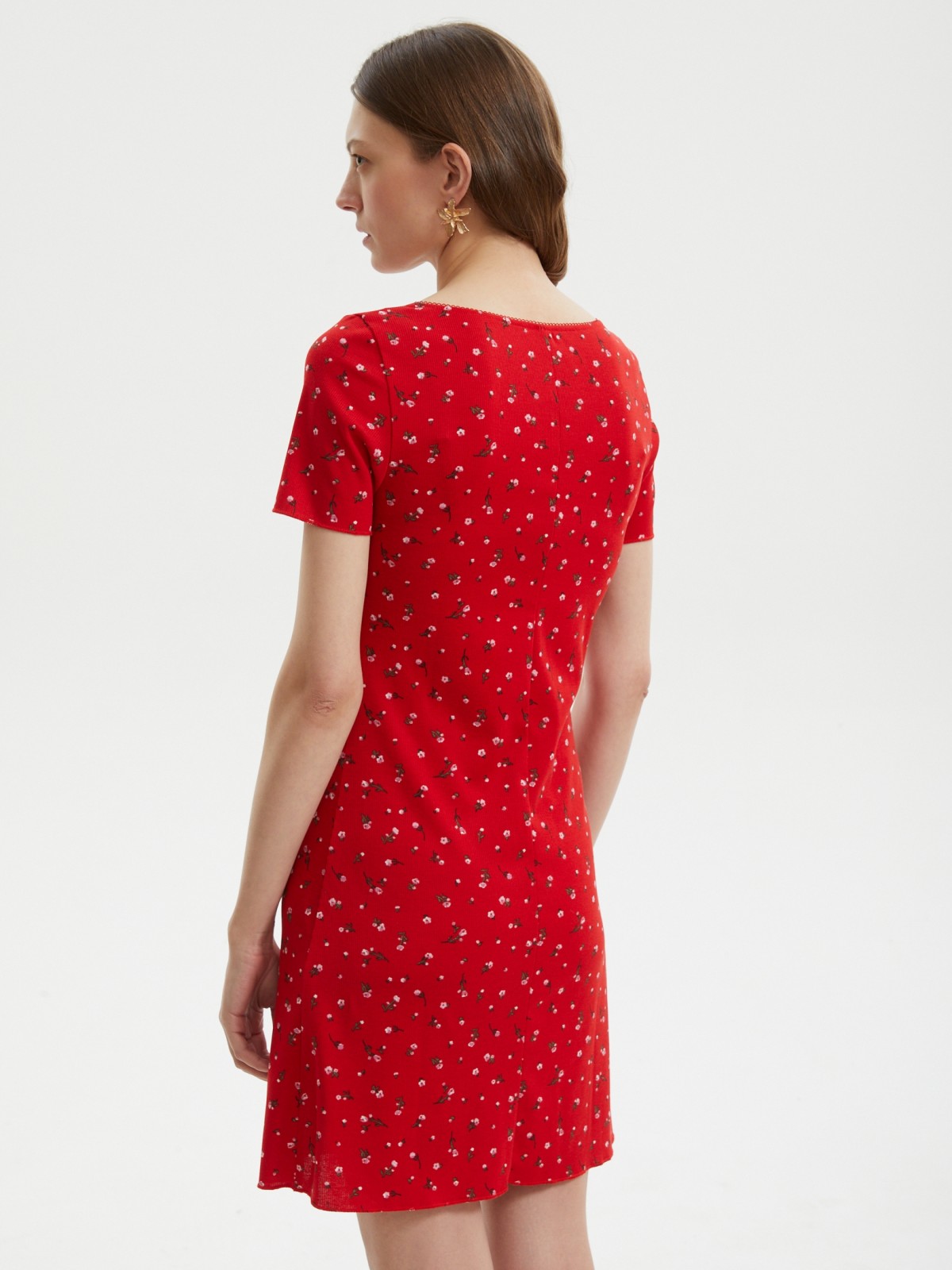 Платье длины мини с цветочным принтом