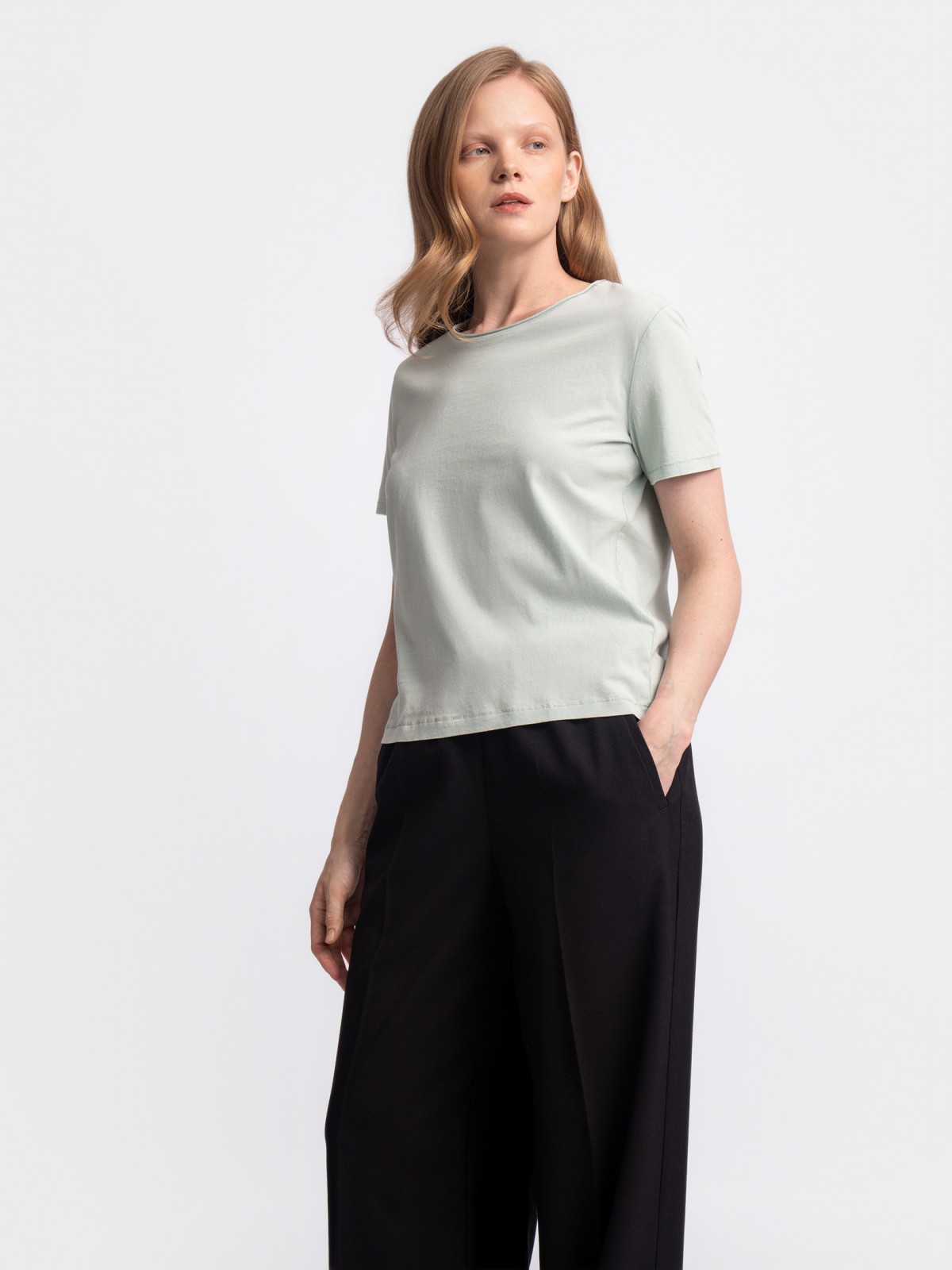 Футболка прямого силуэта из хлопка