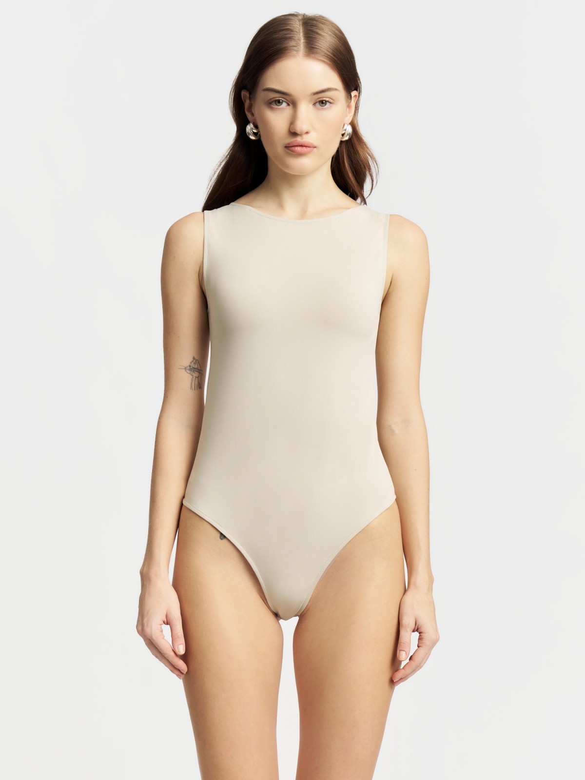 Майка-боди однотонная без рукавов