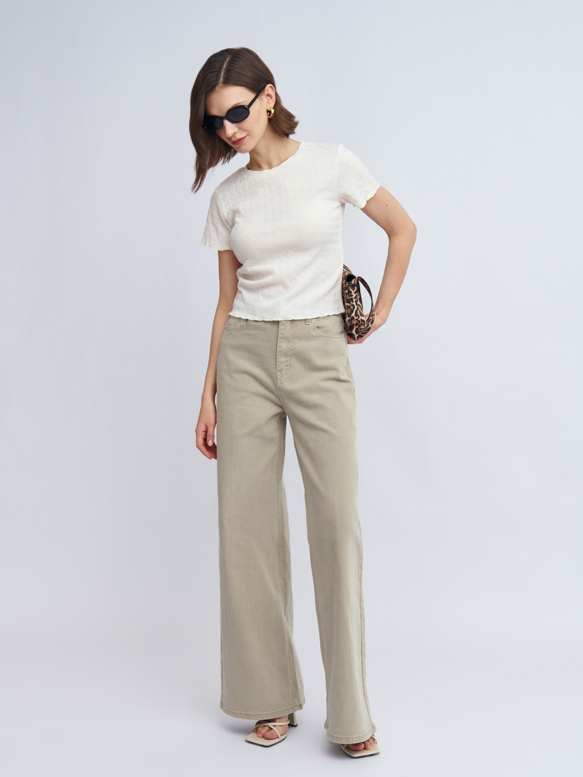 Джинсы силуэта Wide с высокой посадкой