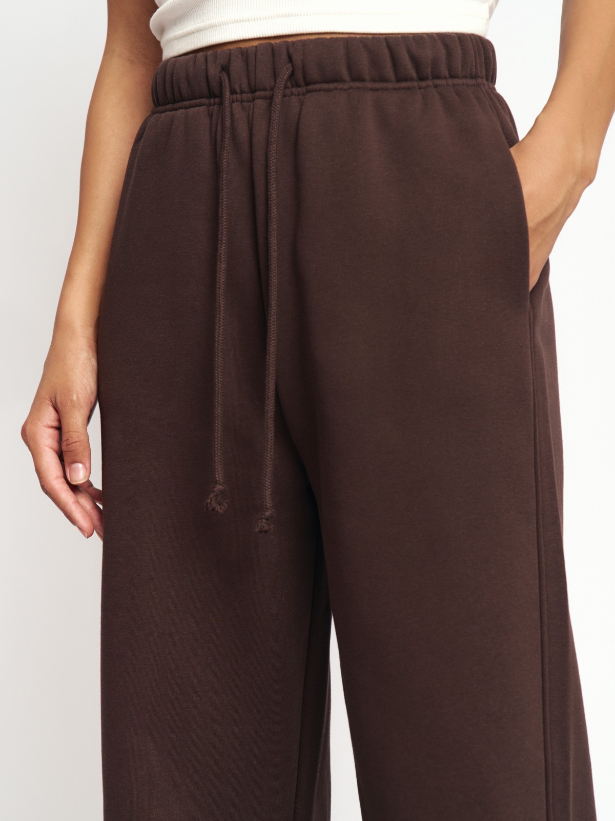 Утеплённые брюки на резинке с начёсом