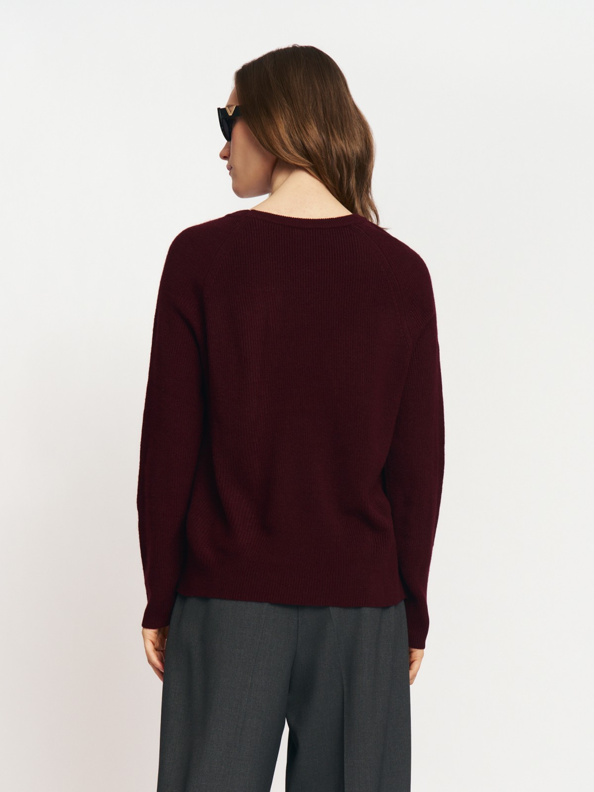 Вязаный джемпер из акрила с длинным рукавом