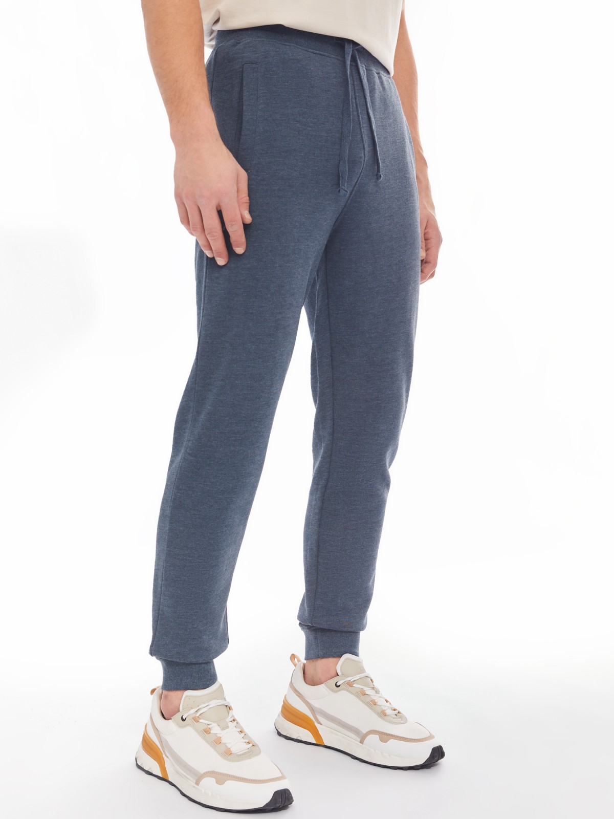 Трикотажные брюки-джоггеры в спортивном стиле zolla 014137675082, цвет темно-бирюзовый, размер M - фото 3