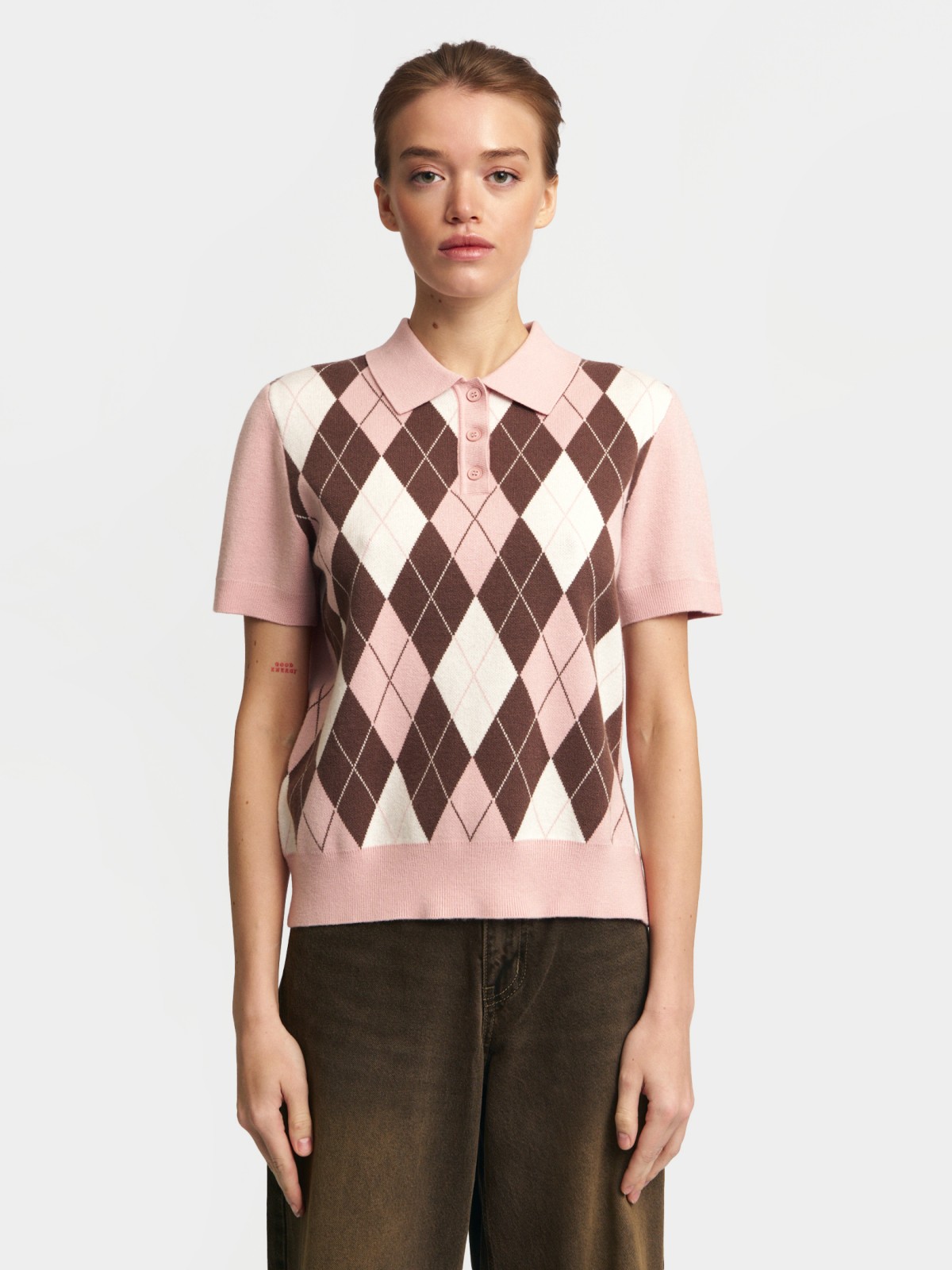 Джемпер поло с коротким рукавом