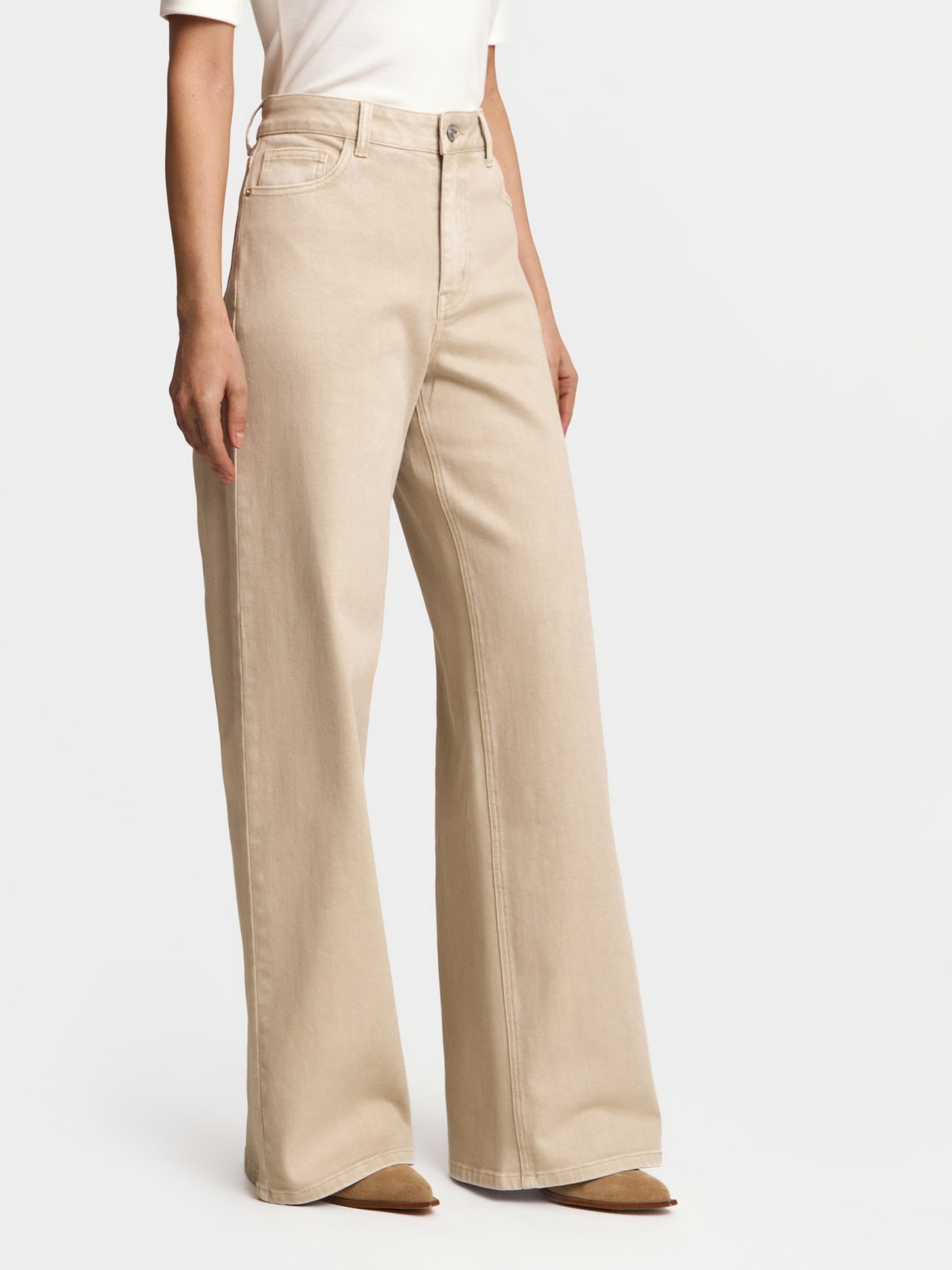 Джинсы силуэта Wide с высокой посадкой