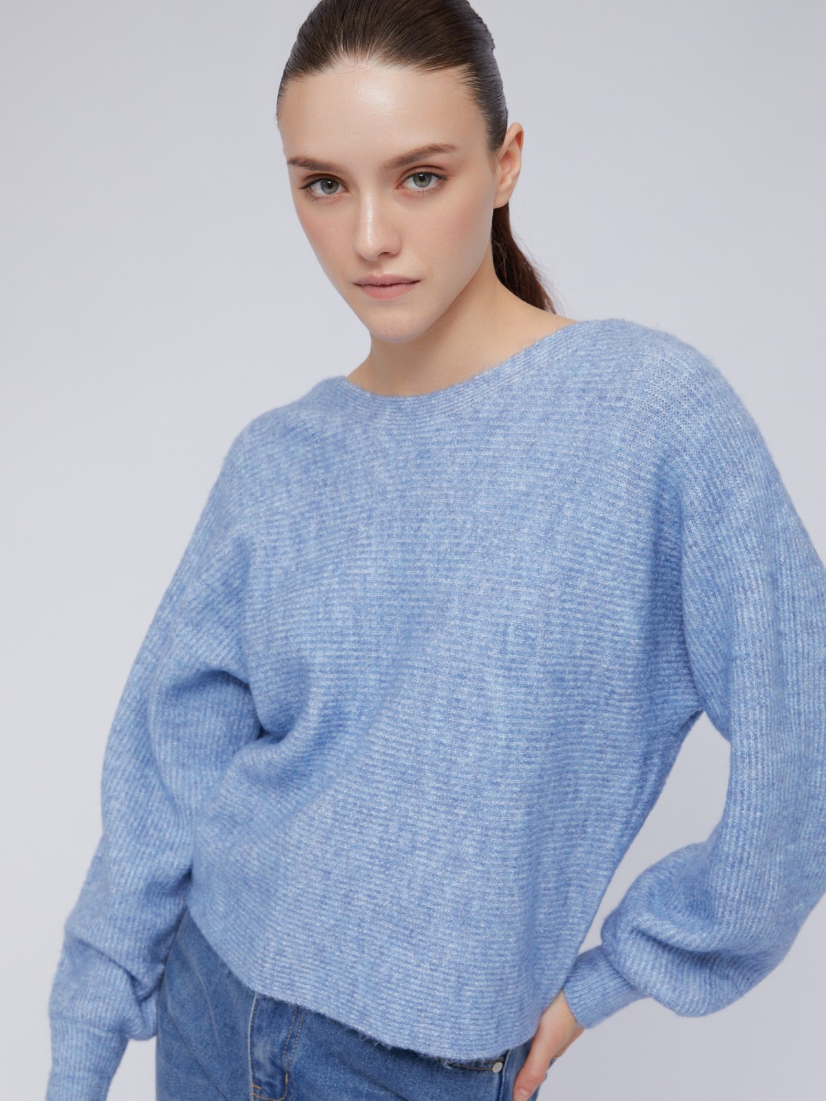 Вязаный джемпер фасона "летучая мышь"