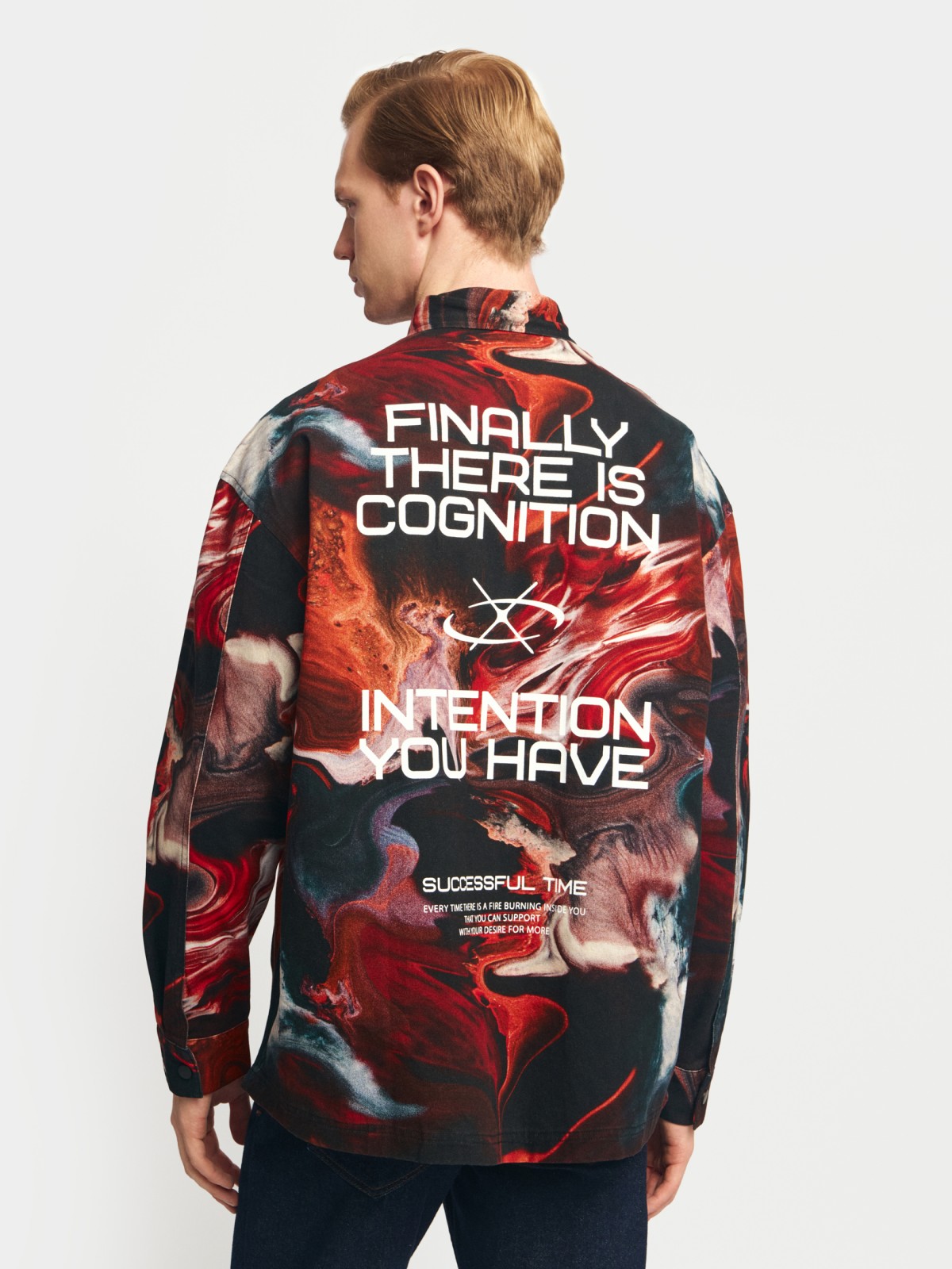 Куртка-рубашка из хлопка с принтом