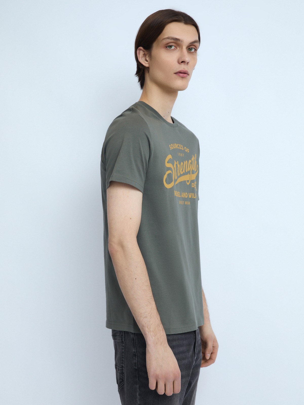 Футболка из хлопка с принтом-надписью