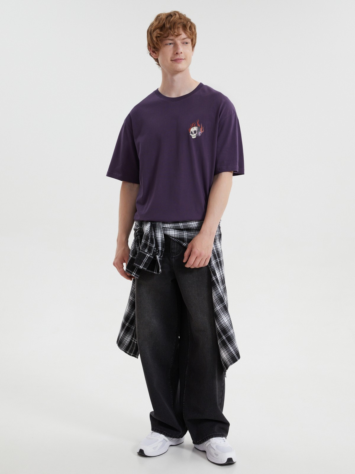 Футболка оверсайз из хлопка с принтом