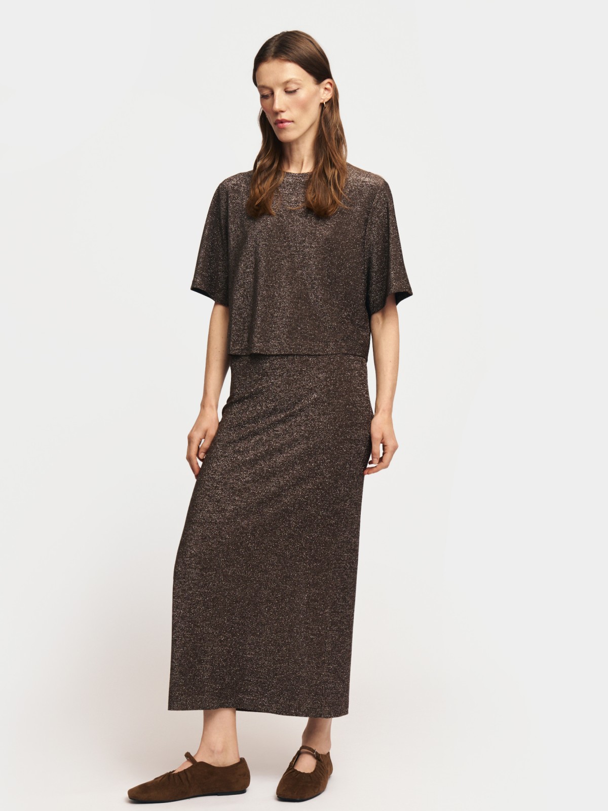 Футболка-топ с люрексом