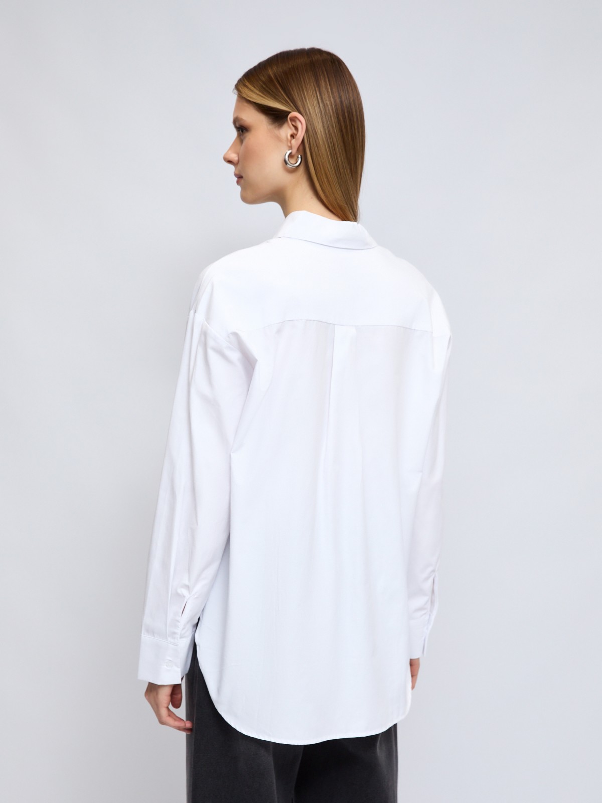 Рубашка свободного удлинённого силуэта с принтом