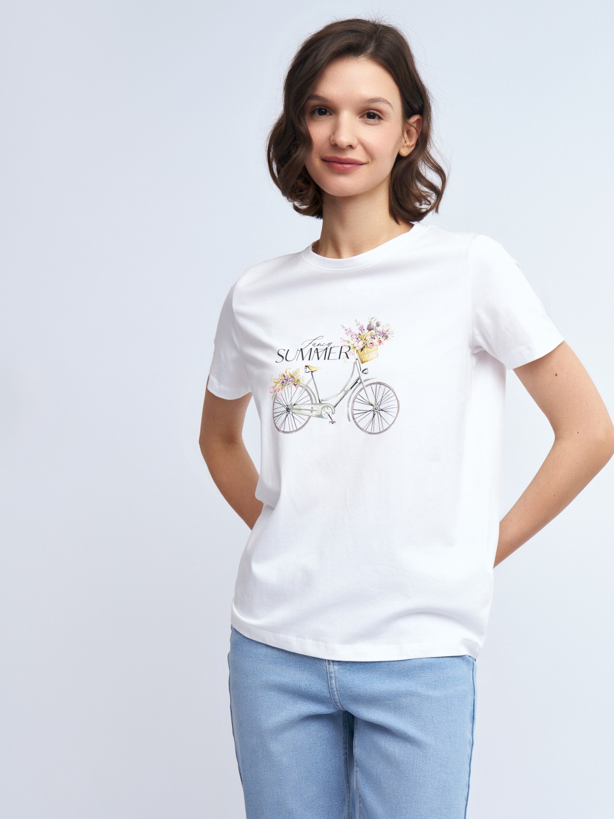 Футболка из хлопка с принтом