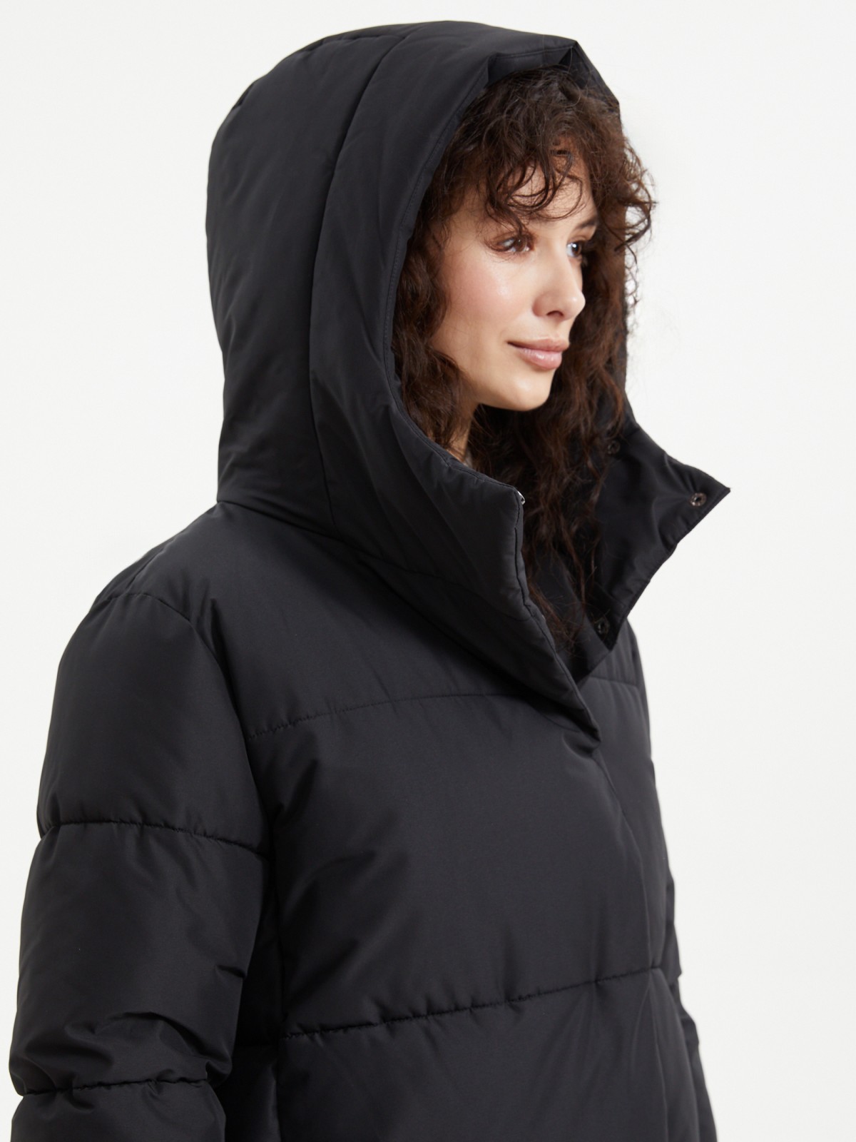 Тёплая куртка-пальто с капюшоном