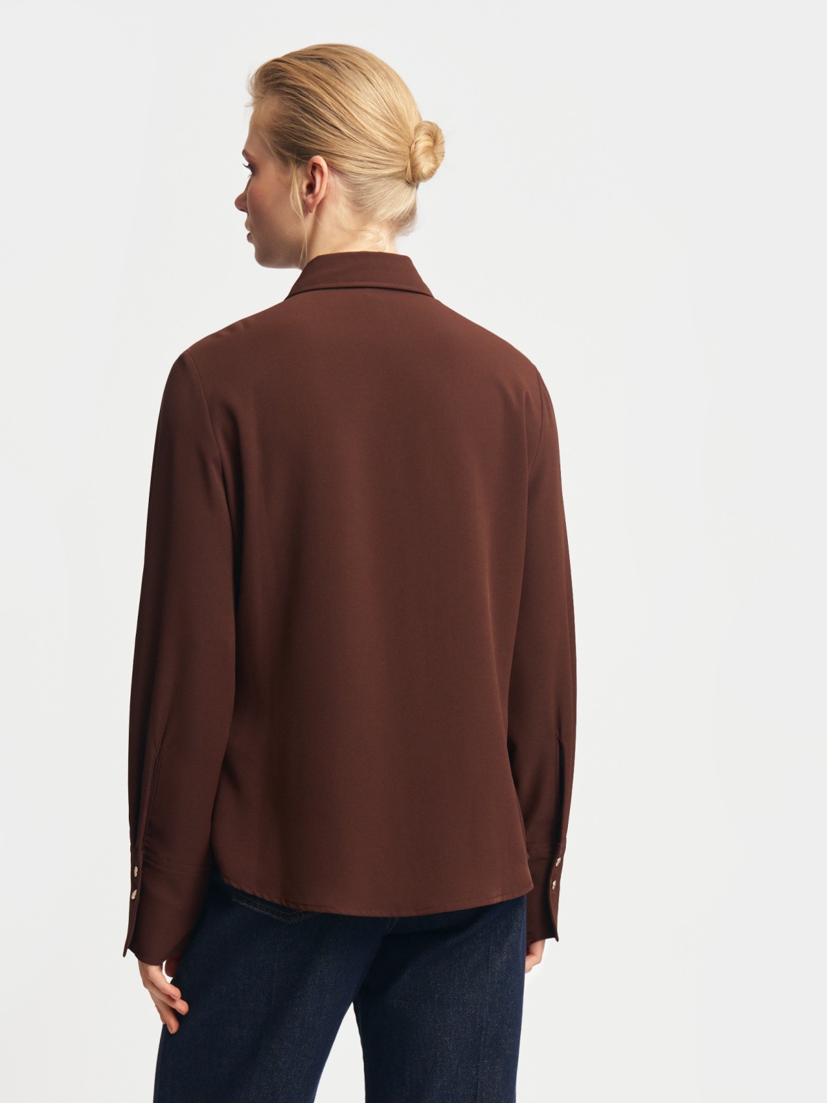 Рубашка прямого фасона с длинным рукавом