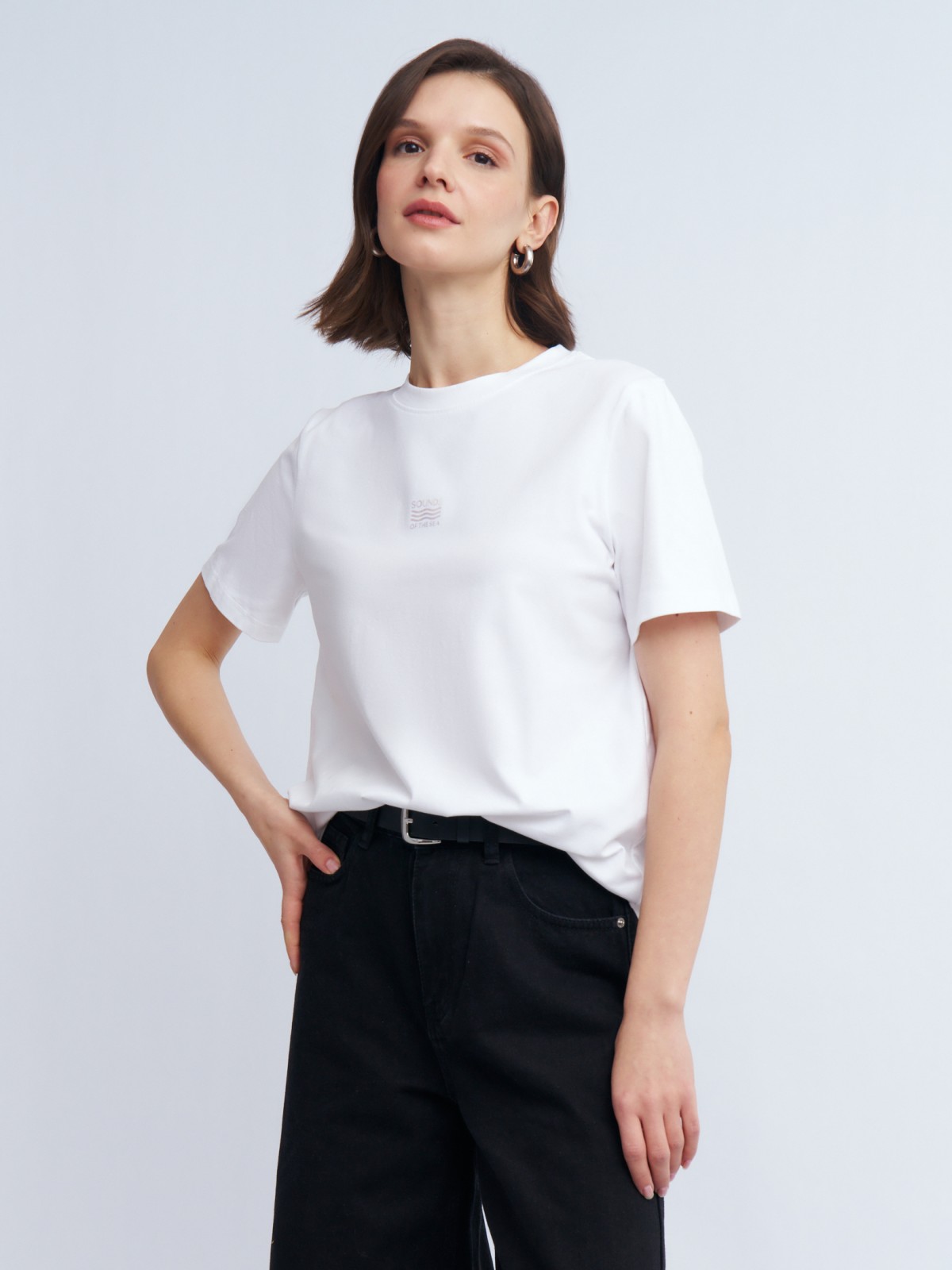 Футболка из хлопка с принтом