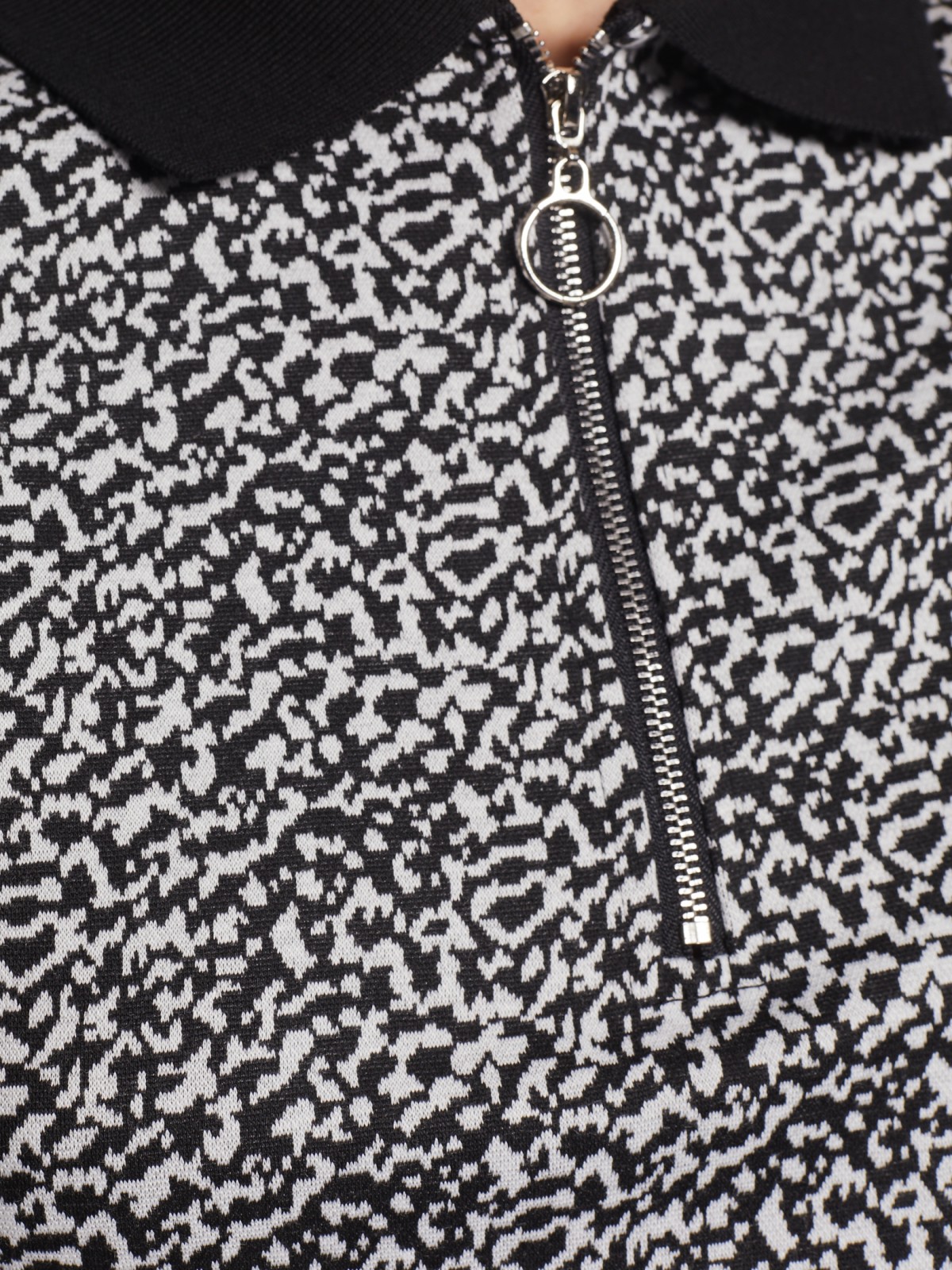 Платье-футболка с воротником поло zolla 223128135091, цвет черный, размер XS - фото 5