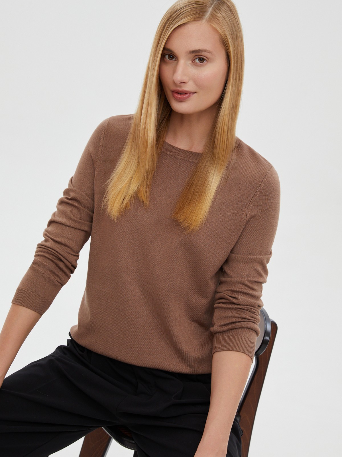 Трикотажный джемпер с длинным рукавом