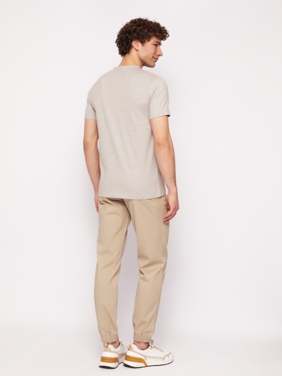 Футболка хенли в полоску с коротким рукавом