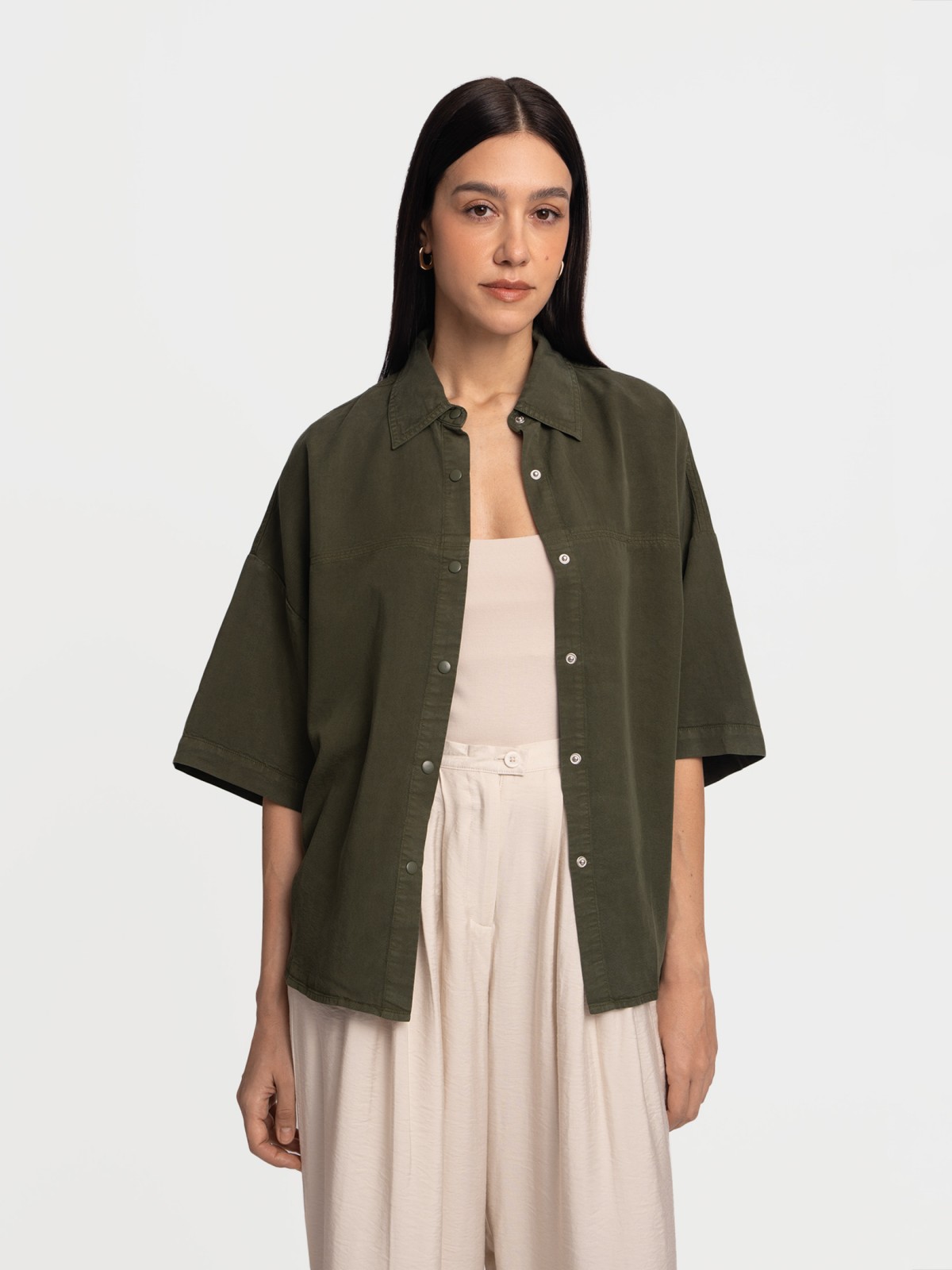 Рубашка оверсайз с коротким рукавом