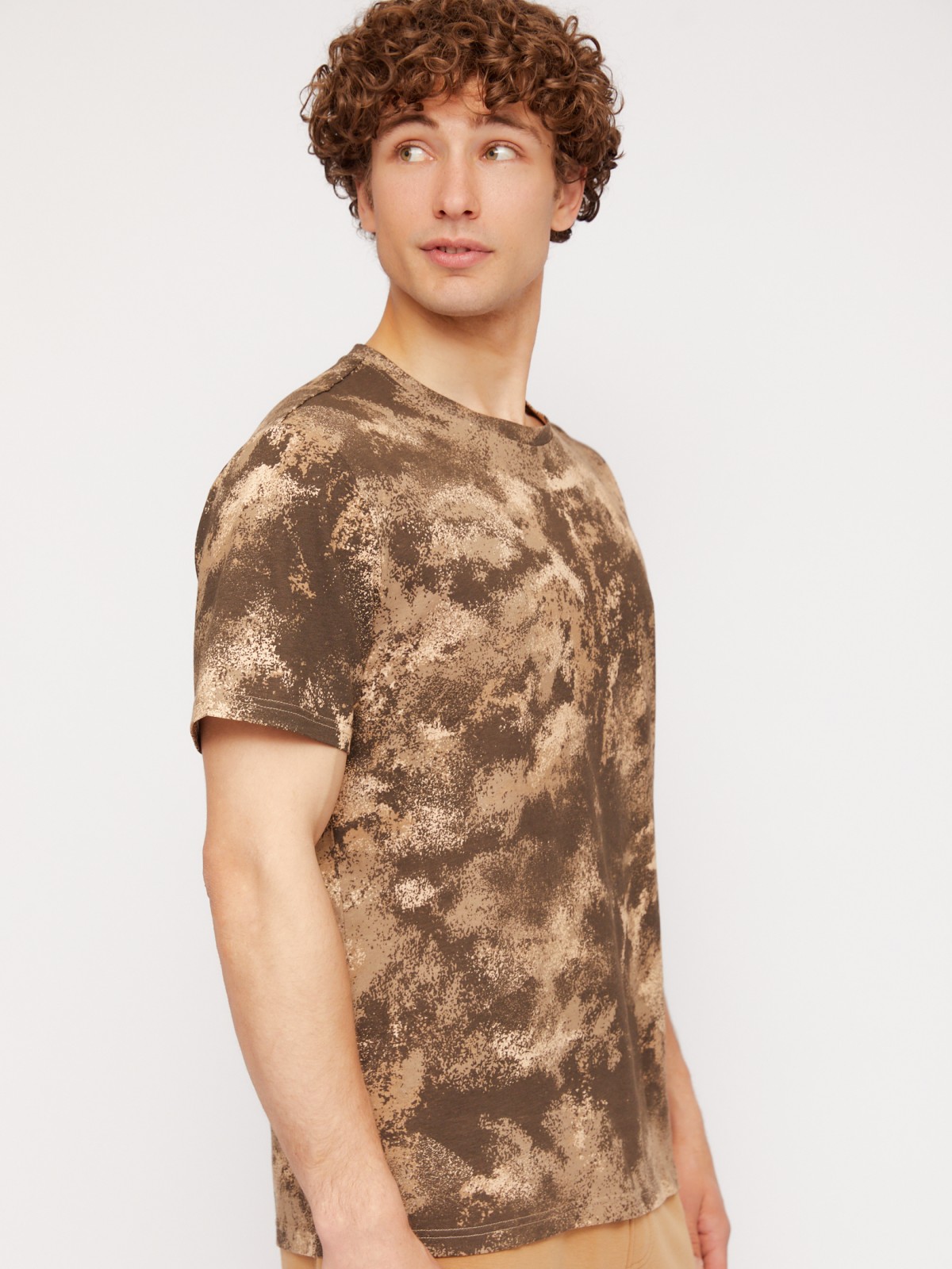 Футболка из хлопка с принтом тай-дай