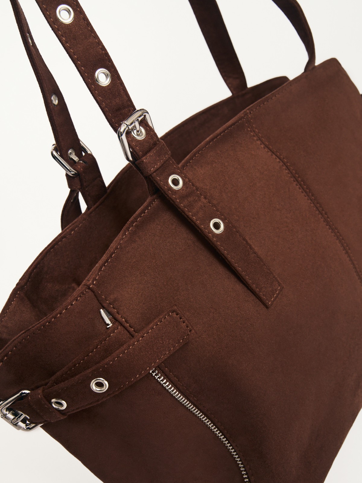 Сумка из экозамши на плечо