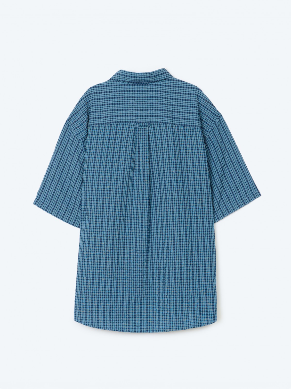 Рубашка с коротким рукавом и узором в клетку