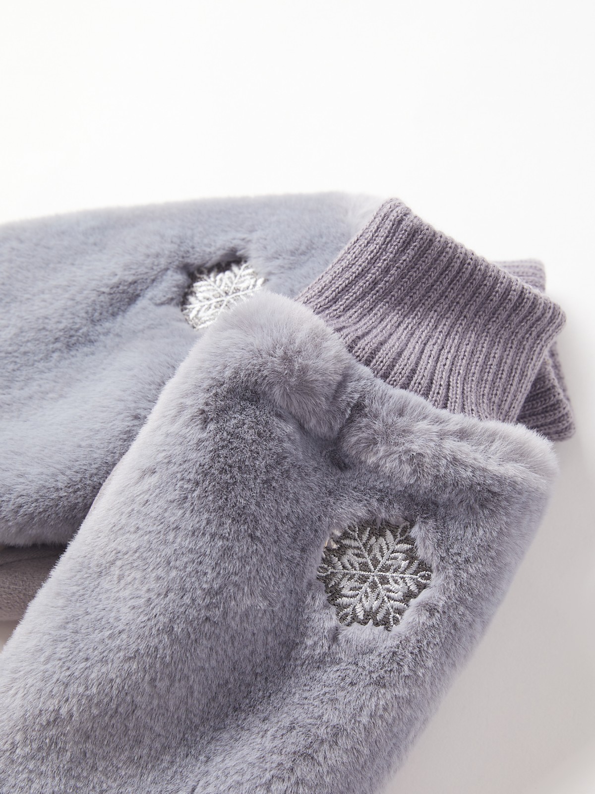 Варежки с искусственным мехом