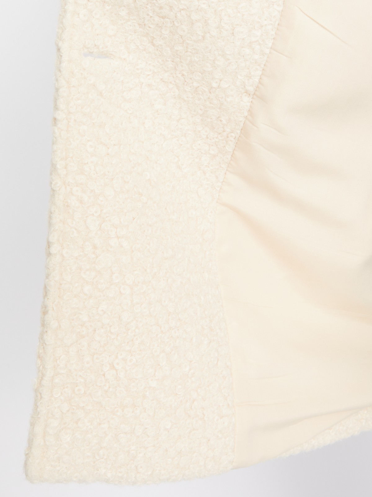 Укороченное пальто из ткани букле без утеплителя на пуговицах zolla 023335807104, цвет молоко, размер XS - фото 3