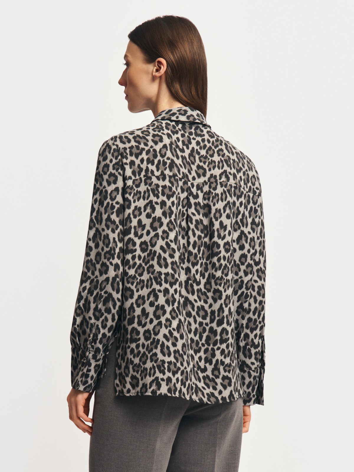 Леопардовая рубашка прямого фасона