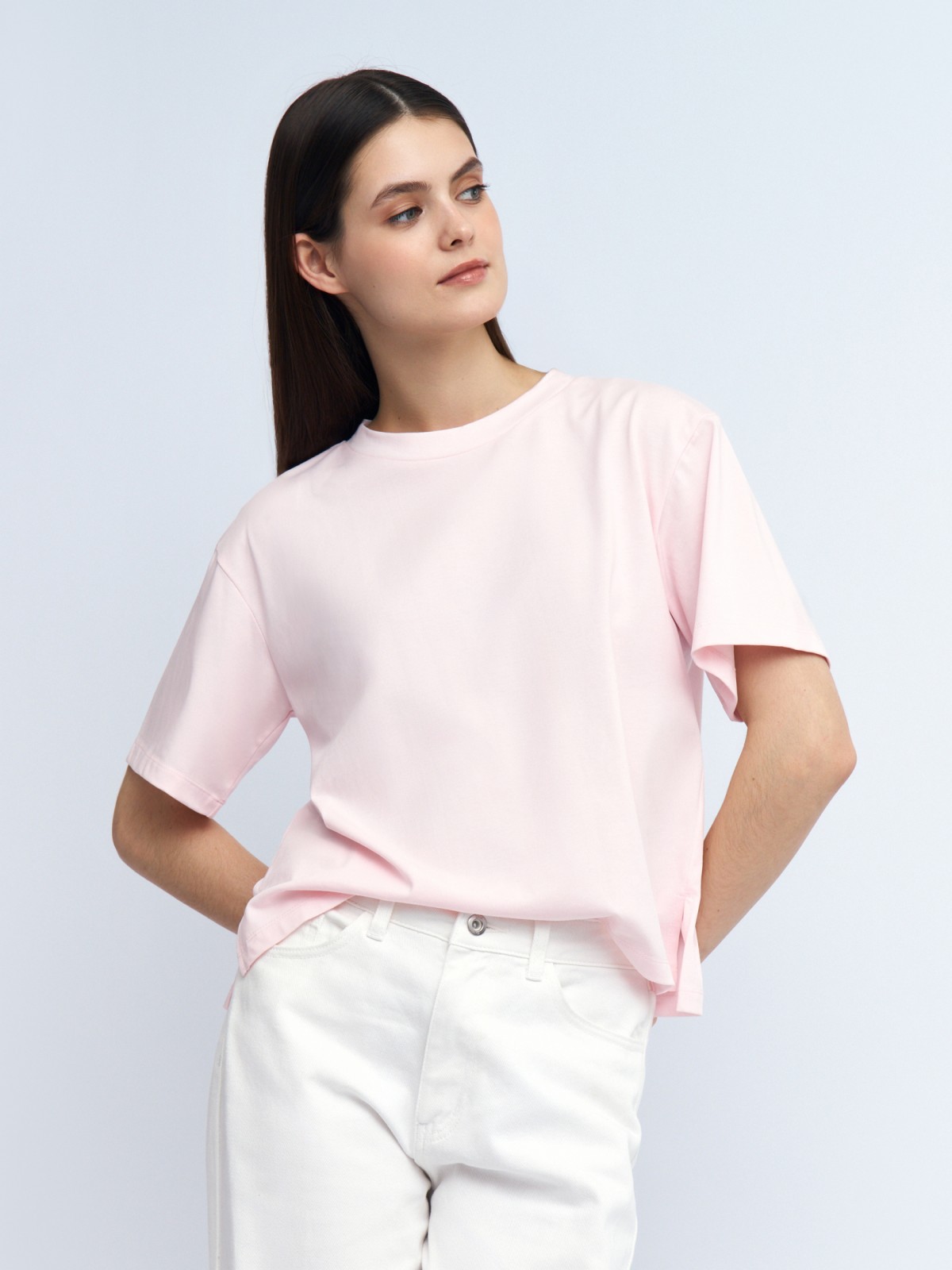 Трикотажная футболка однотонная