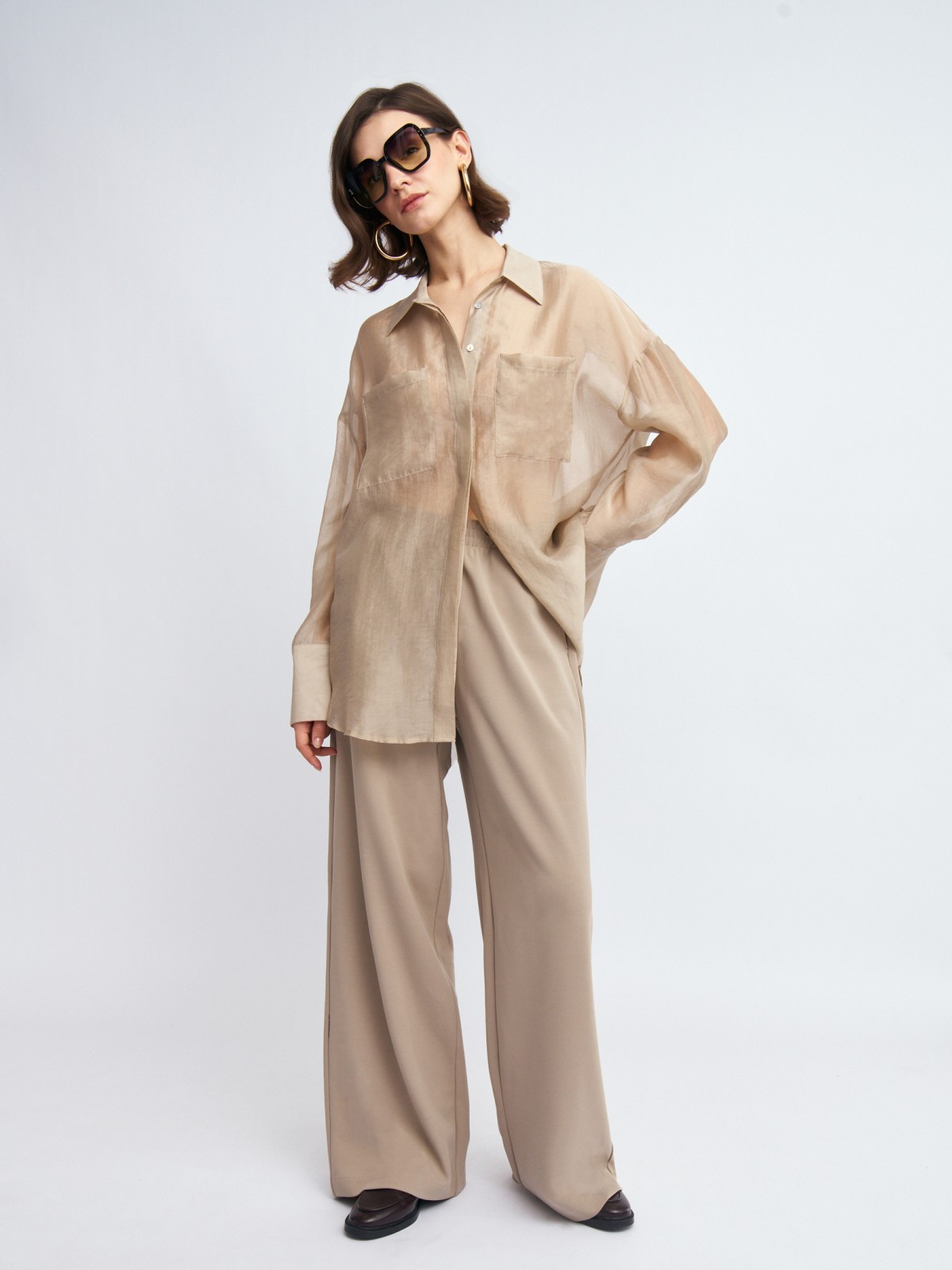 Брюки-джоггеры на резинке с карманами