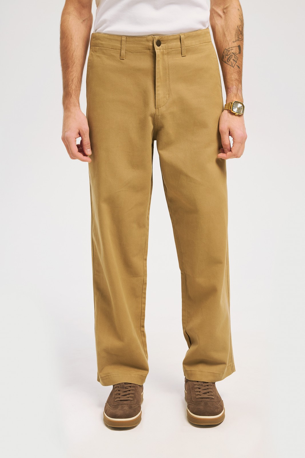 Брюки прямого силуэта из хлопка