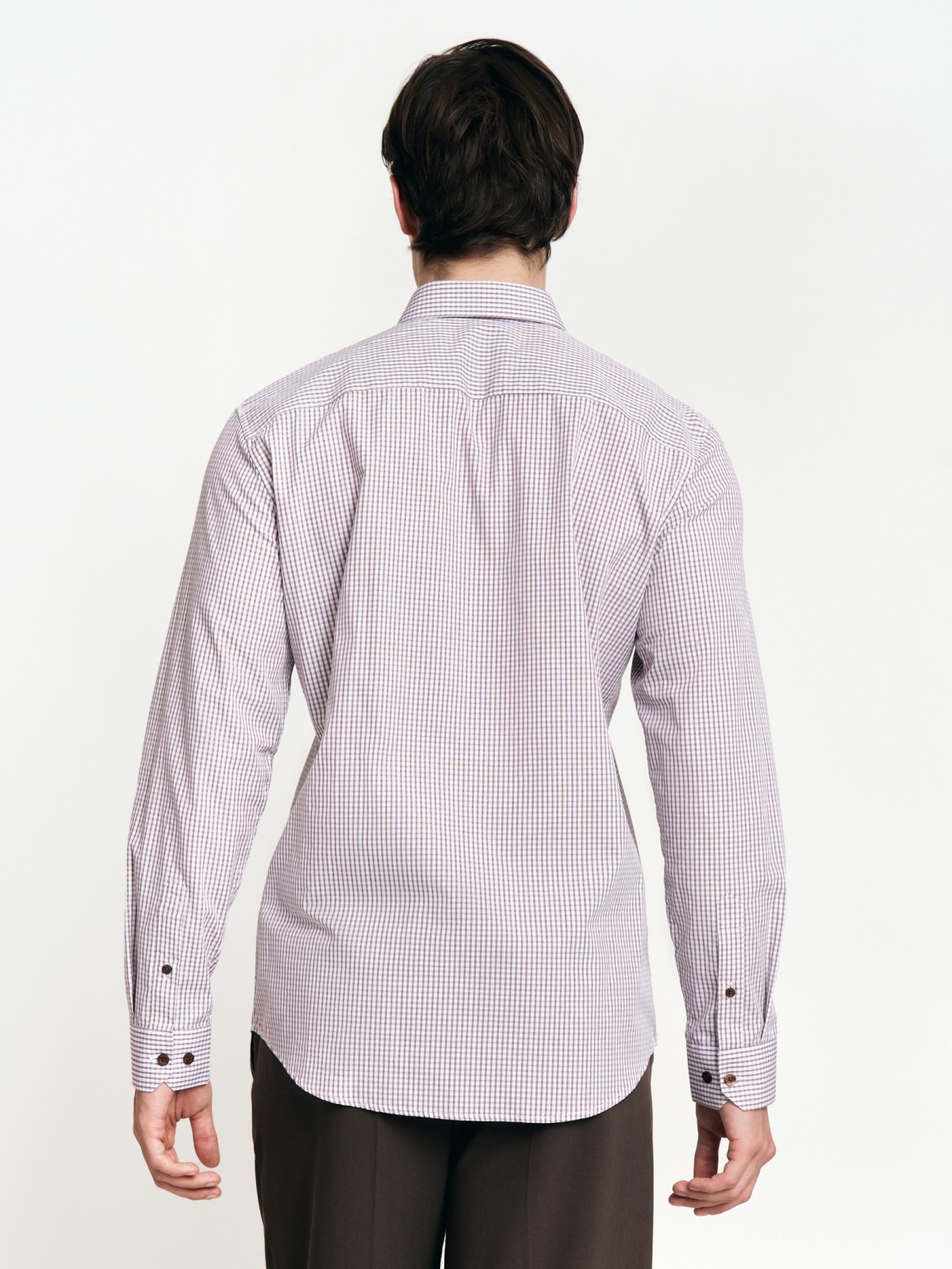 Рубашка в клетку с длинным рукавом