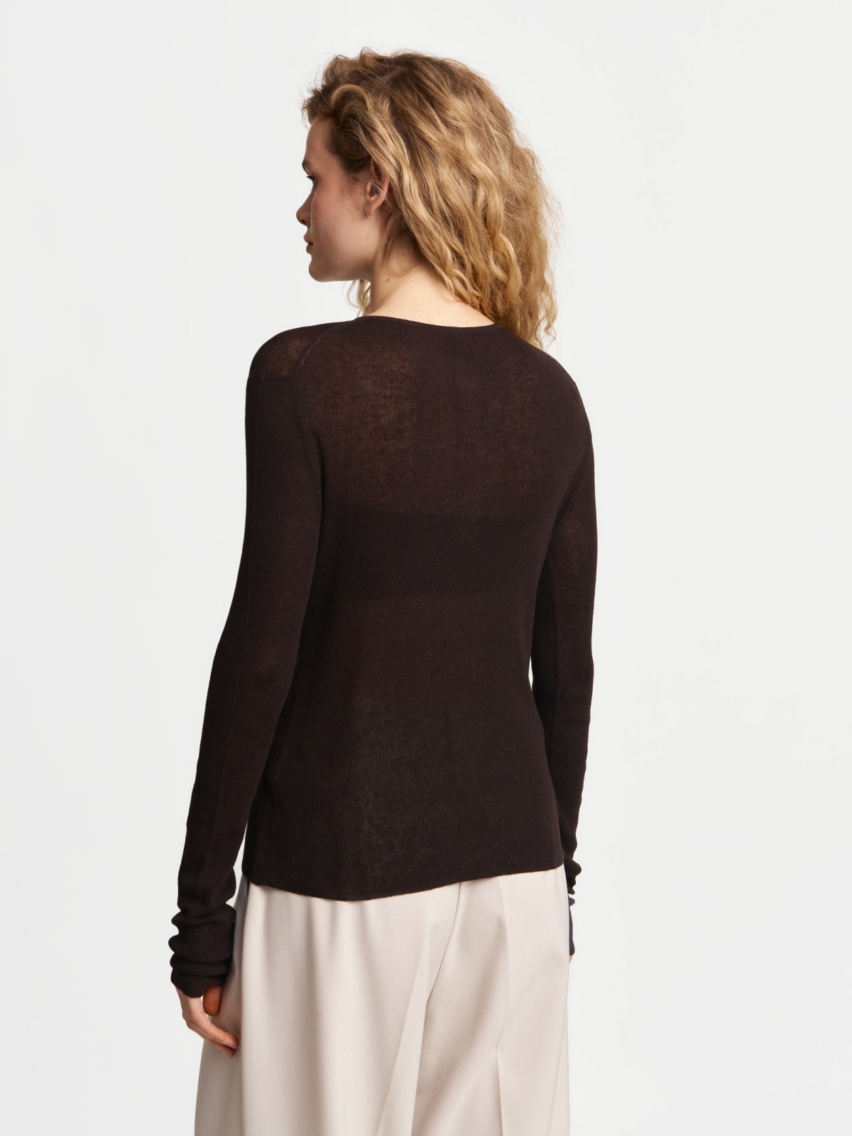 Вязаный полупрозрачный джемпер