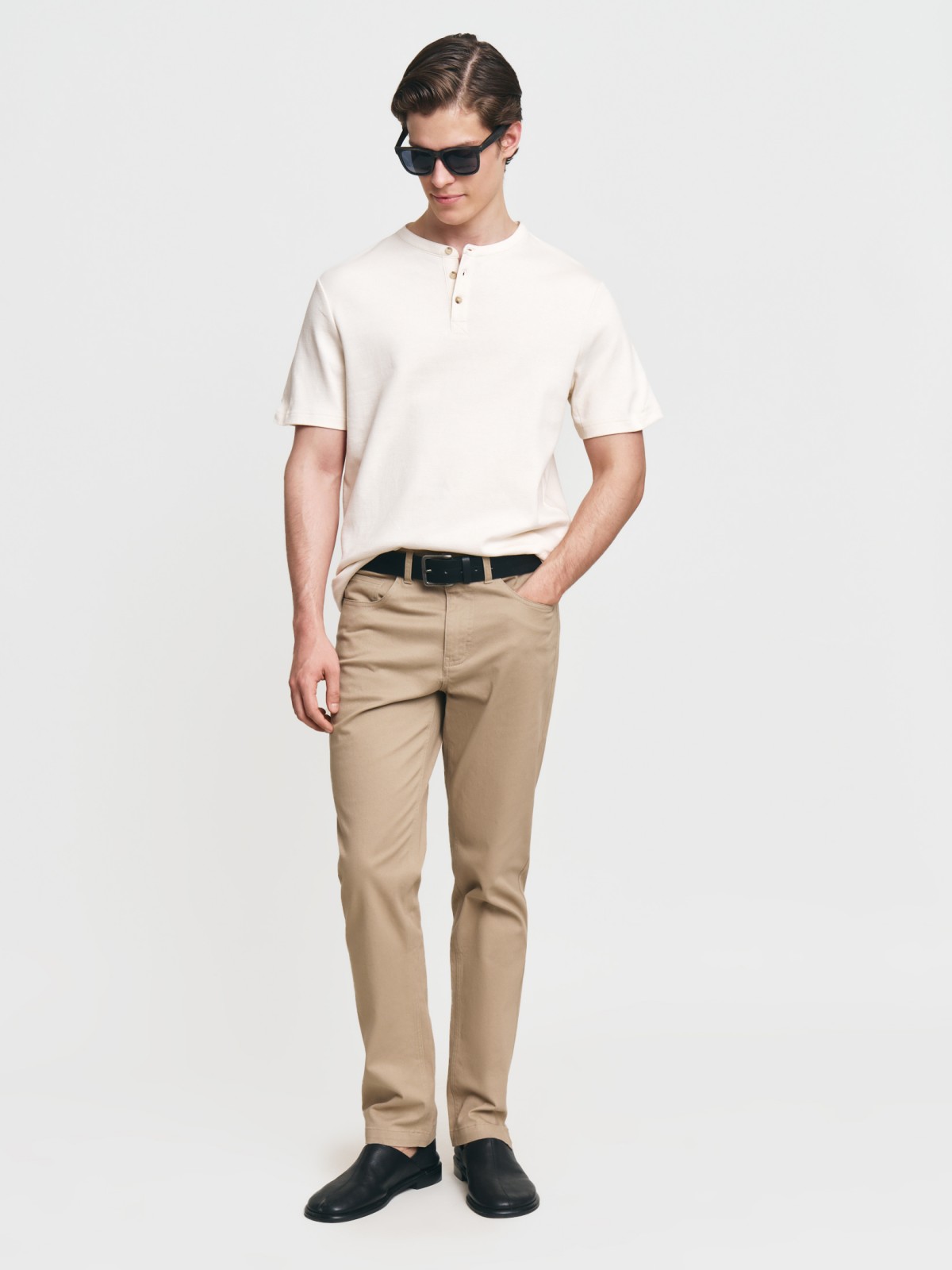 Брюки силуэта Slim из хлопка