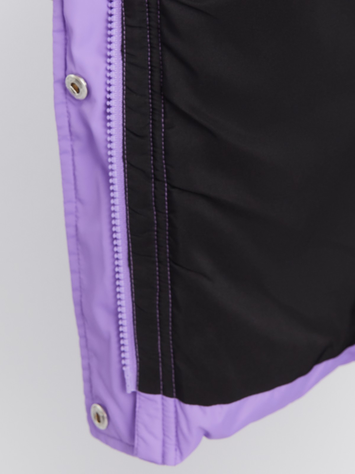 Тёплая дутая стёганая куртка с капюшоном и двойным воротником zolla 023345112104, цвет фиолетовый, размер XS - фото 5
